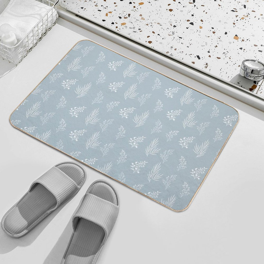 Seamless Isolated Silhouette Pattern of Tree Branches with Leaves.  High-Traffic Bath Mat