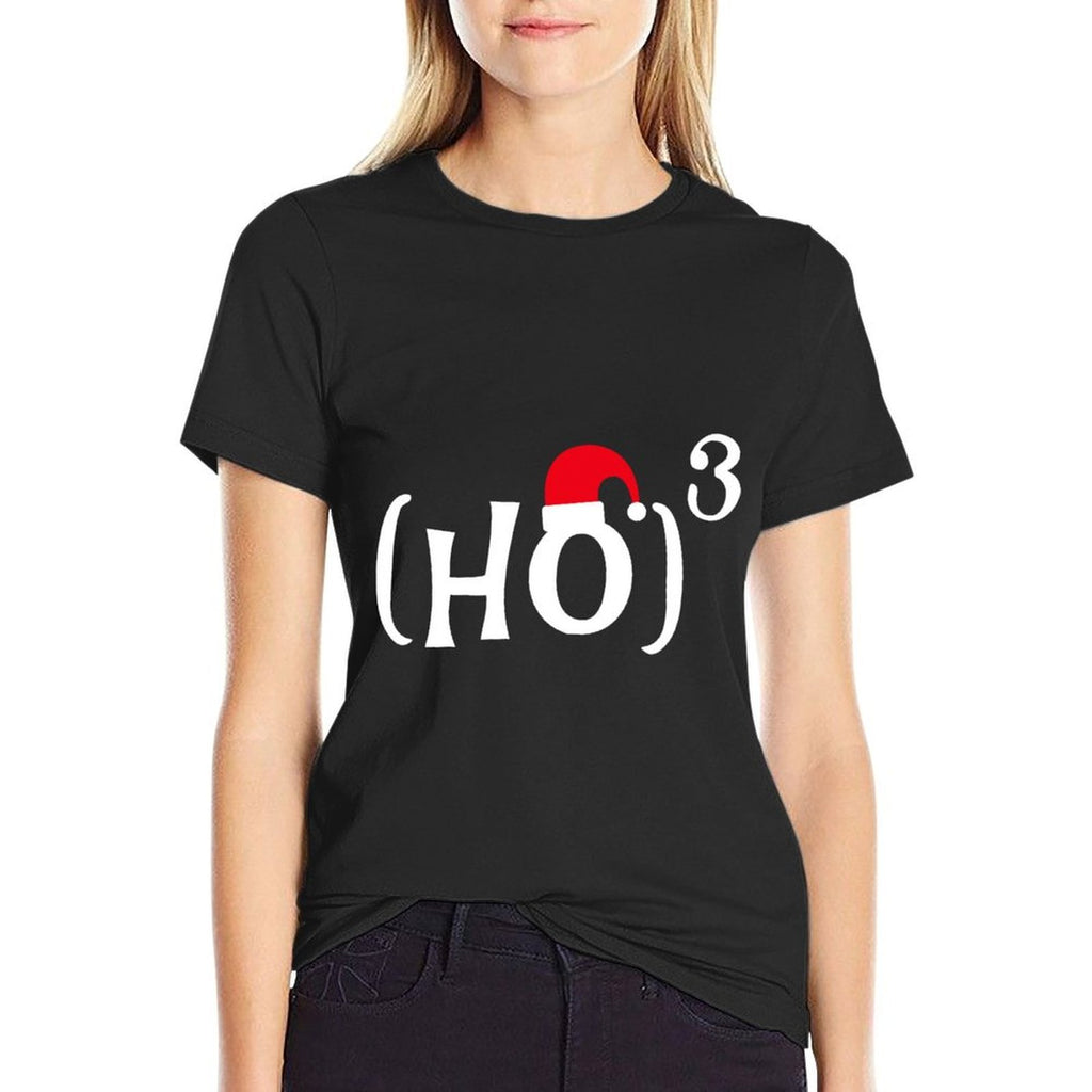 Funny Ho Cubed Christmas Math  Polyester Blend T-Shirt