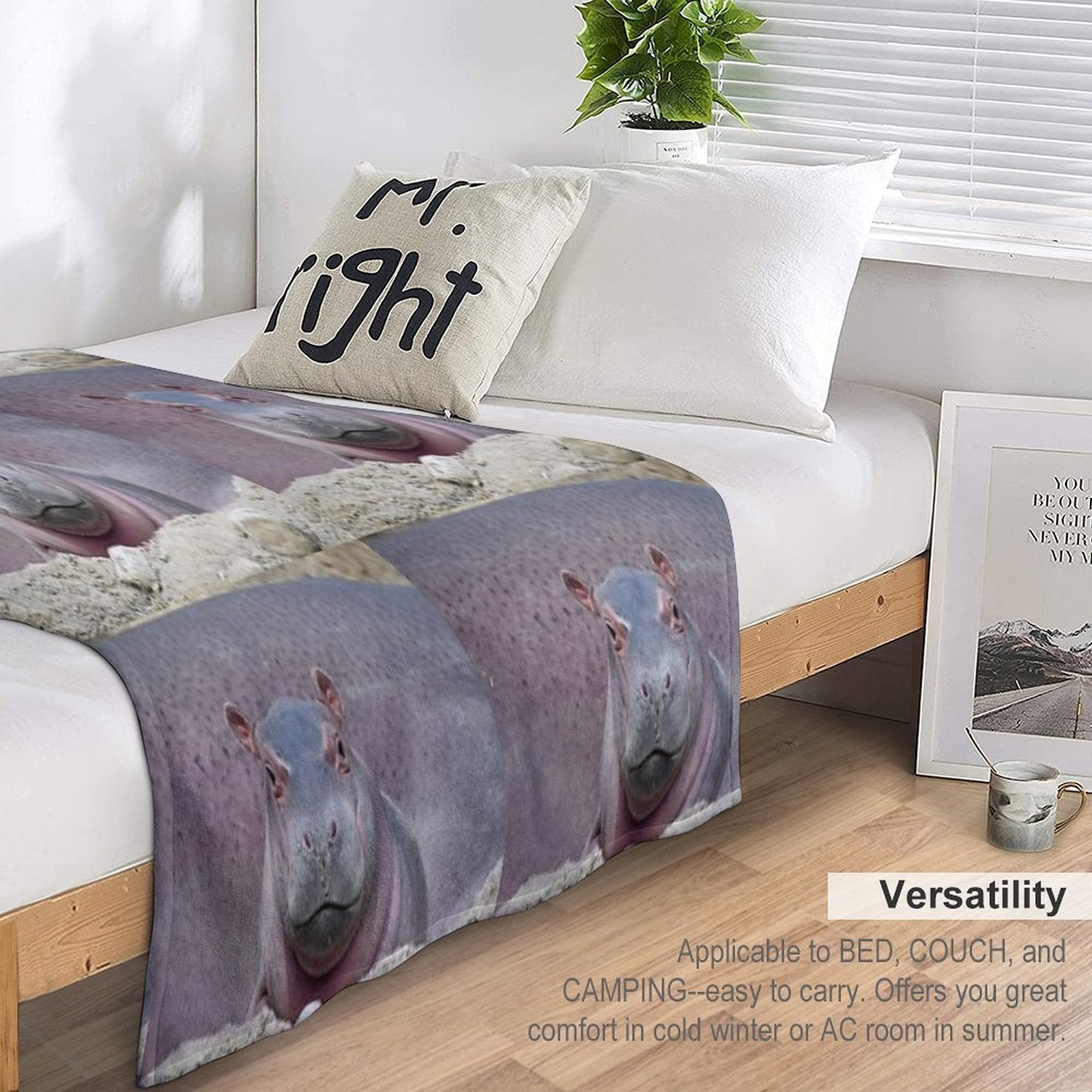 Baby Hippo Fritz at The Cincinnati Zoo Versatility Throw Blanket