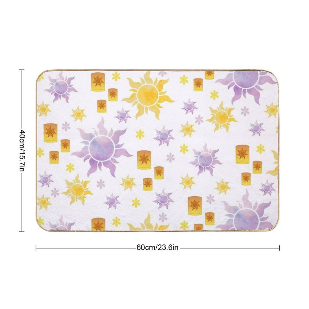 Tangled Sun Pattern  Anti-Trip Bath Mat