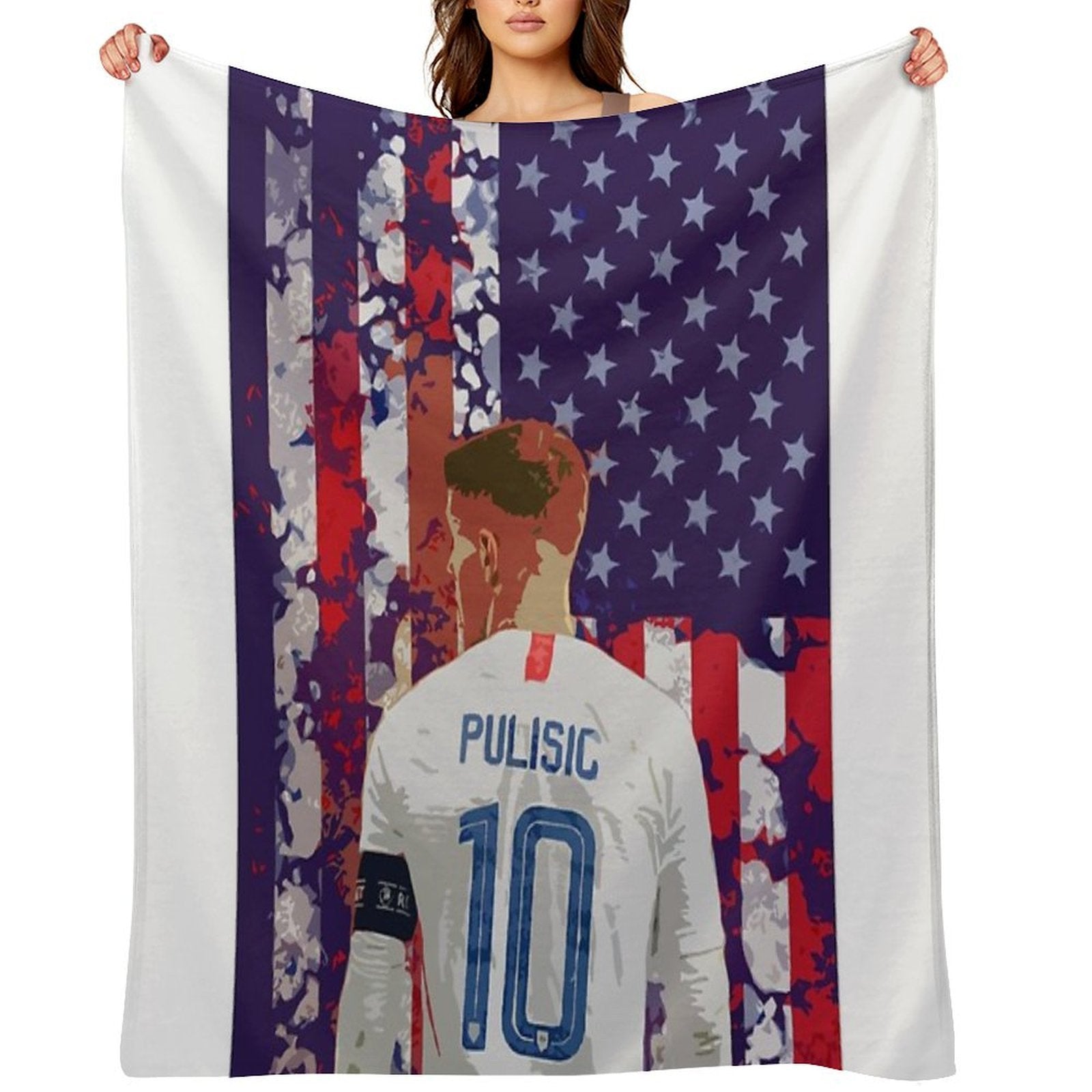 Christian Pulisic USA Poster Velvety-soft Throw Blanket