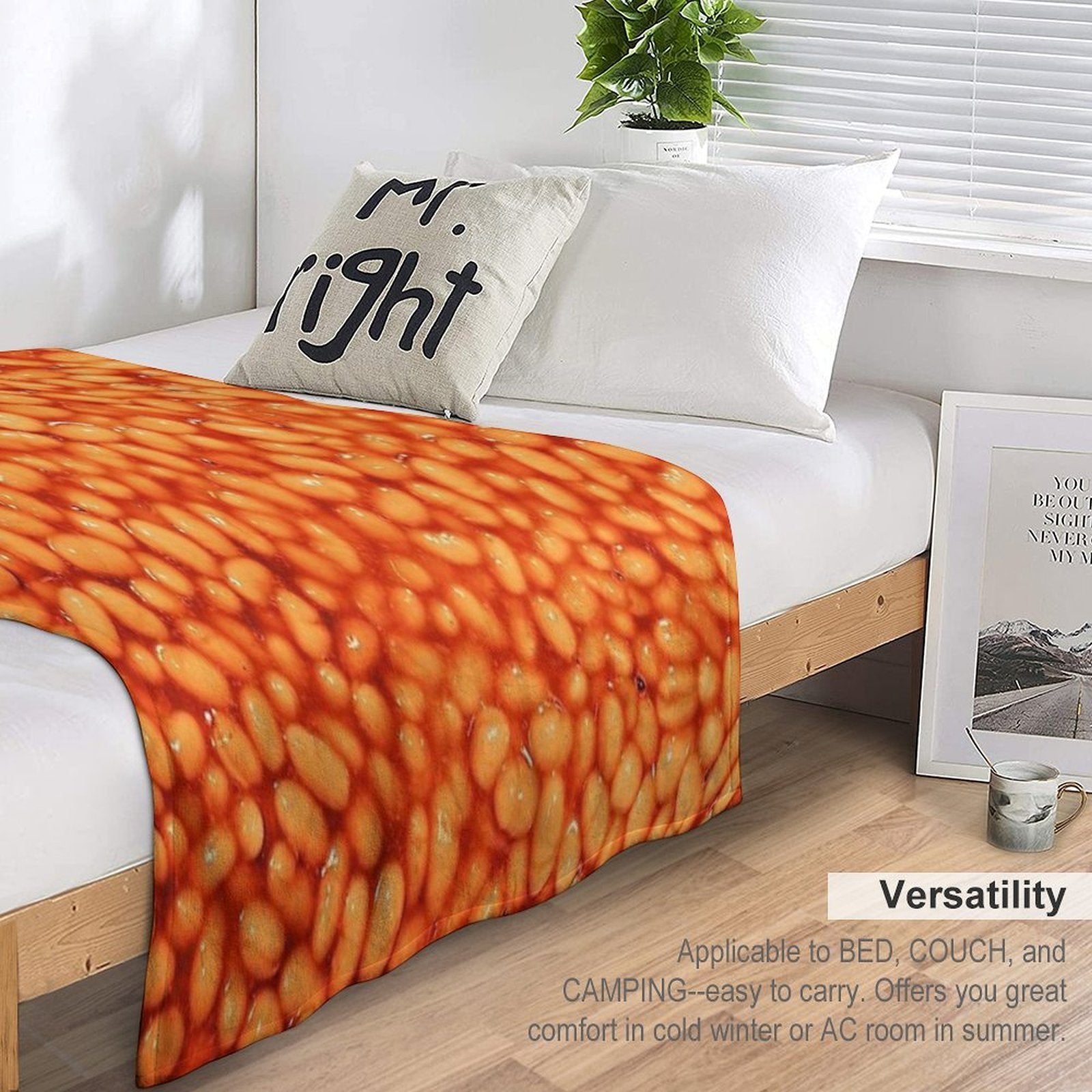Beans In Things Pattern Durable Throw Blanket