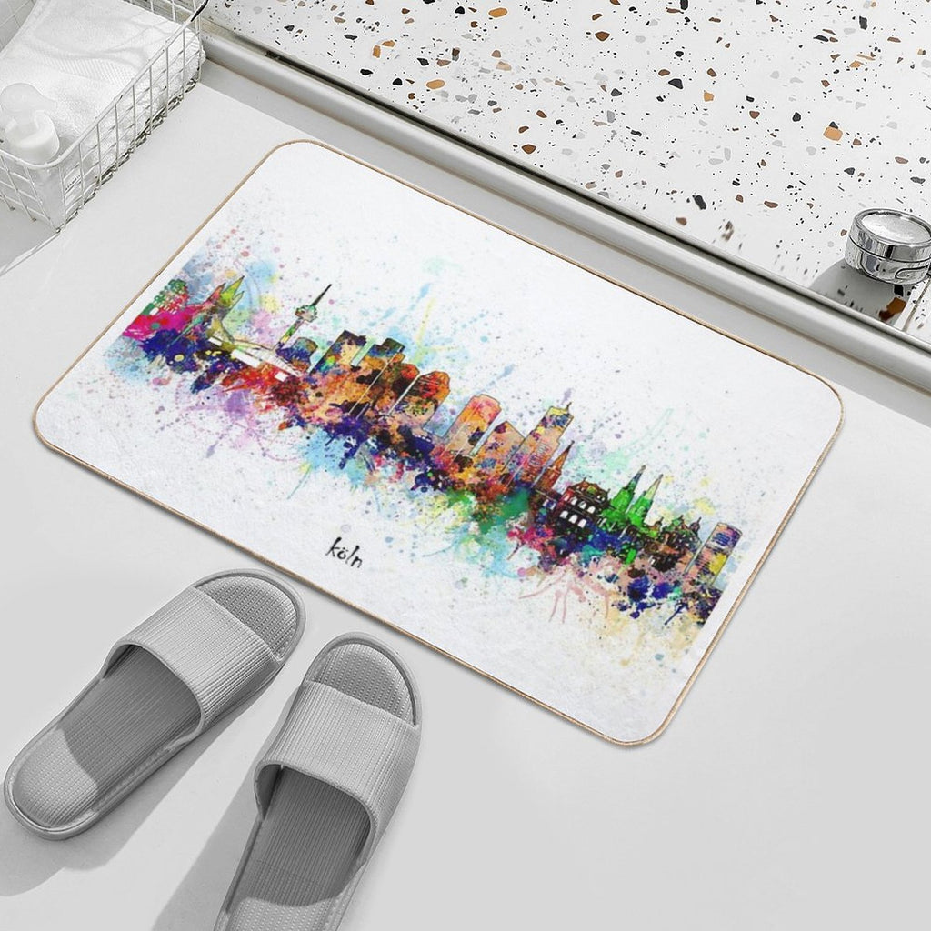 Cologne Skyline  Stain-Proof Bath Mat