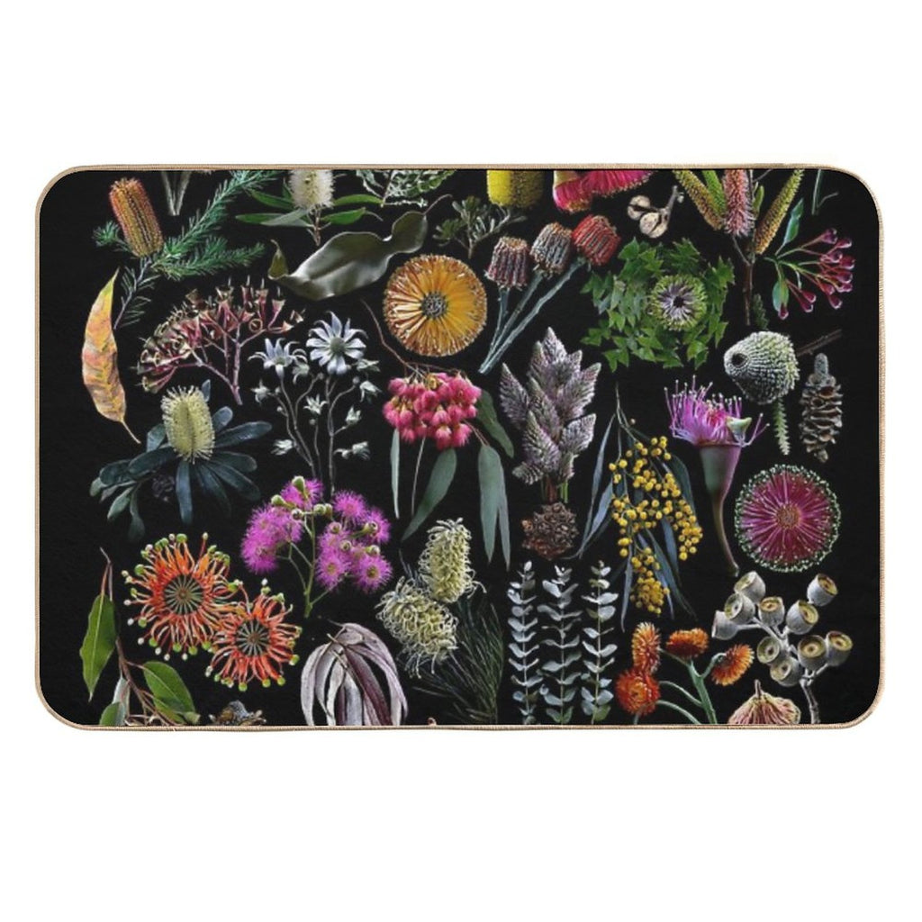 Wildflowers of Australia Photo Collage  Stain-Proof Bath Mat
