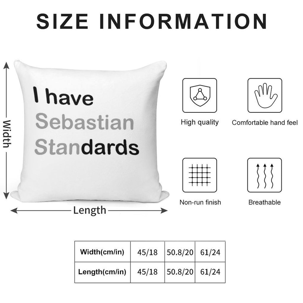 I HAVE (sebastian) STANDARDS Soft Reinforced Edging Throw Pillow