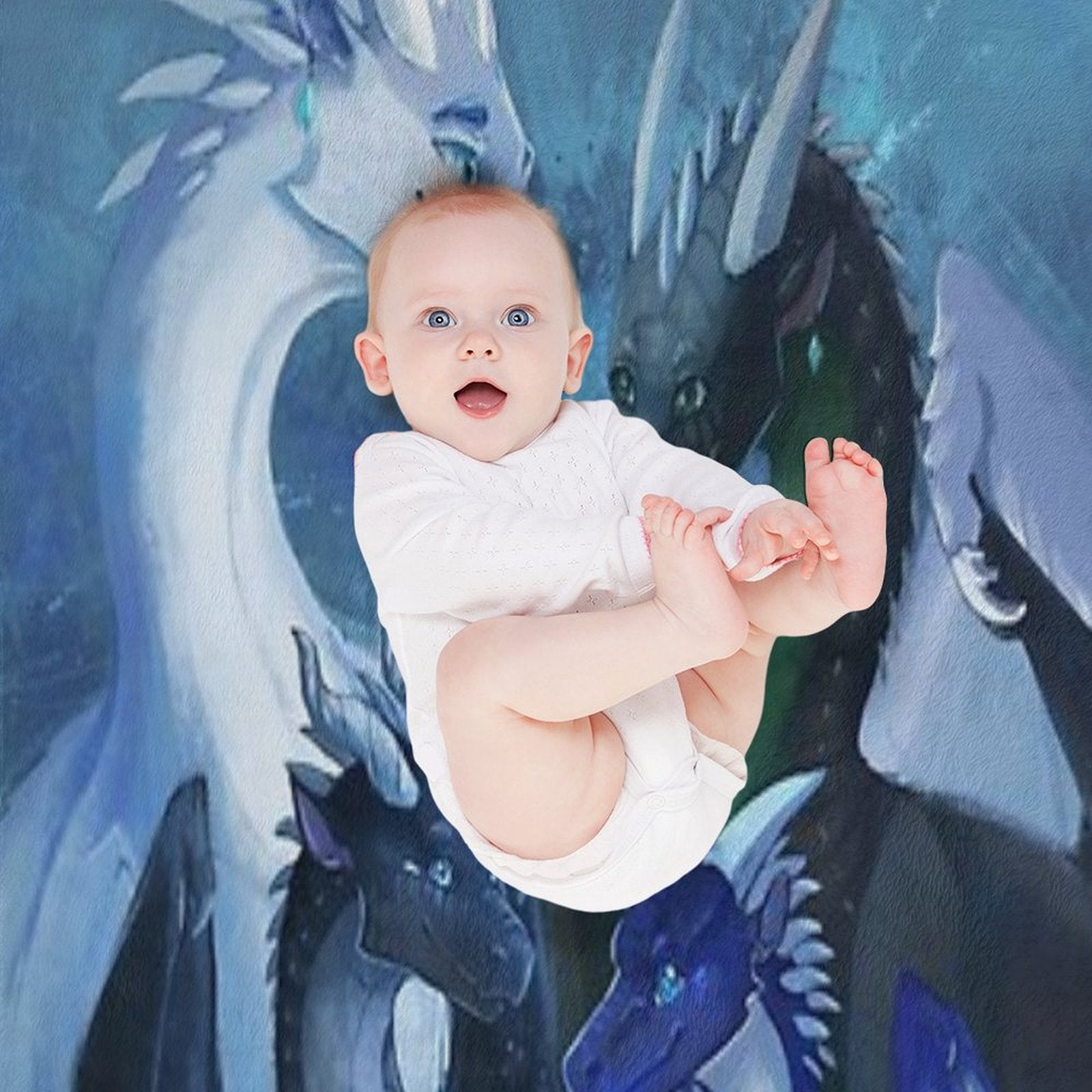 Arctic, Foeslayer, Whiteout, Darkstalker Family - Wings of Fire Versatility Throw Blanket