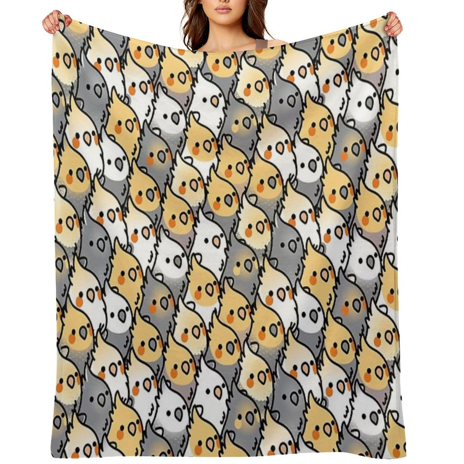 Chubby Cockatiel Party Anti-pilling Throw Blanket