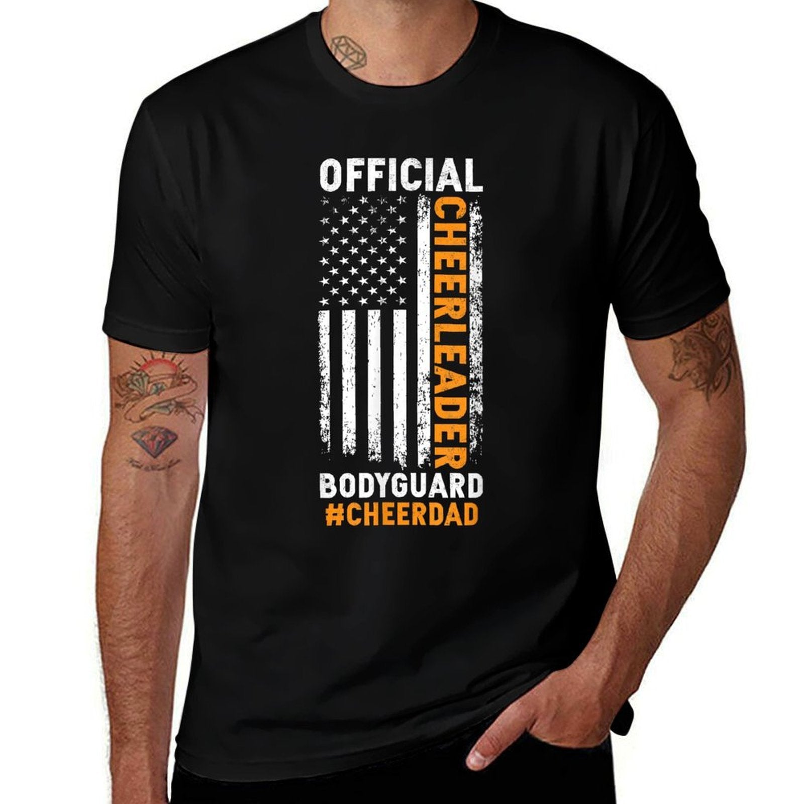 Cheer Dad Bodyguard Family Father Cheerleader Squad  Moisture-wicking T-Shirt