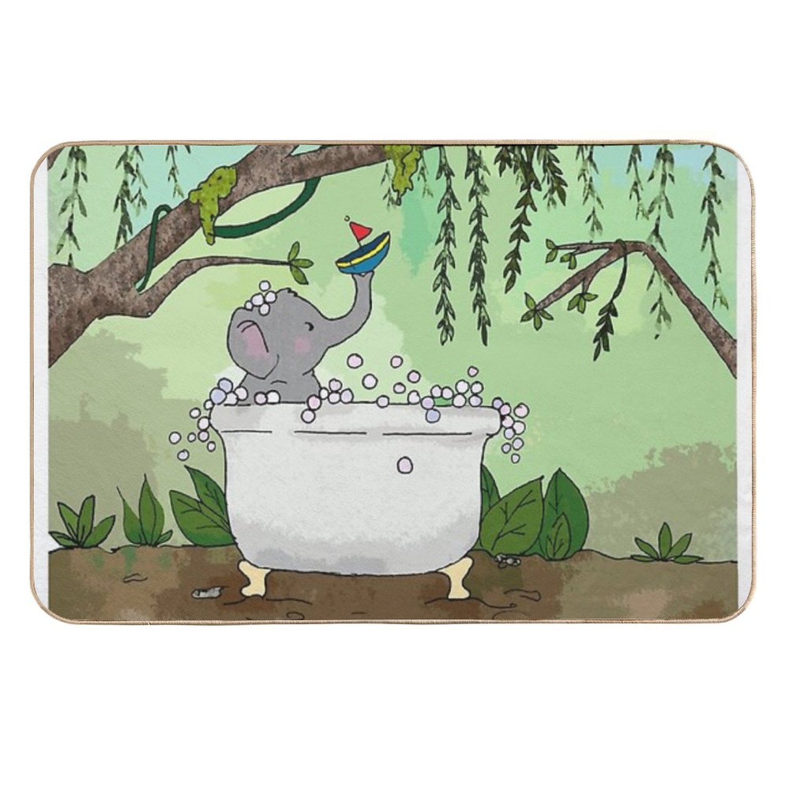 Bath Time !  Fade-Resistant Bath Mat