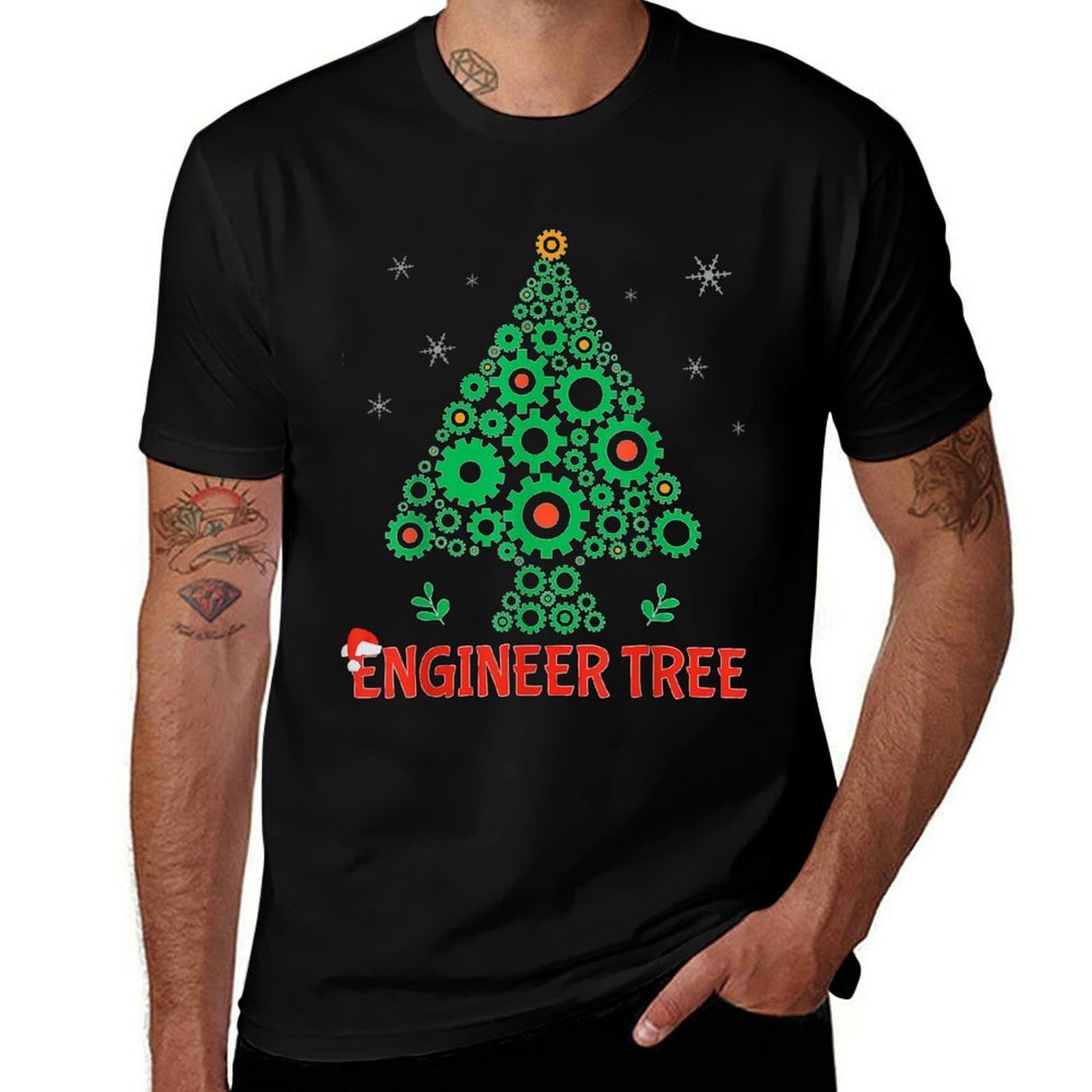 Christmas Engineer Tree  Mechanical Engineering Gift  Eco-friendly Material T-Shirt