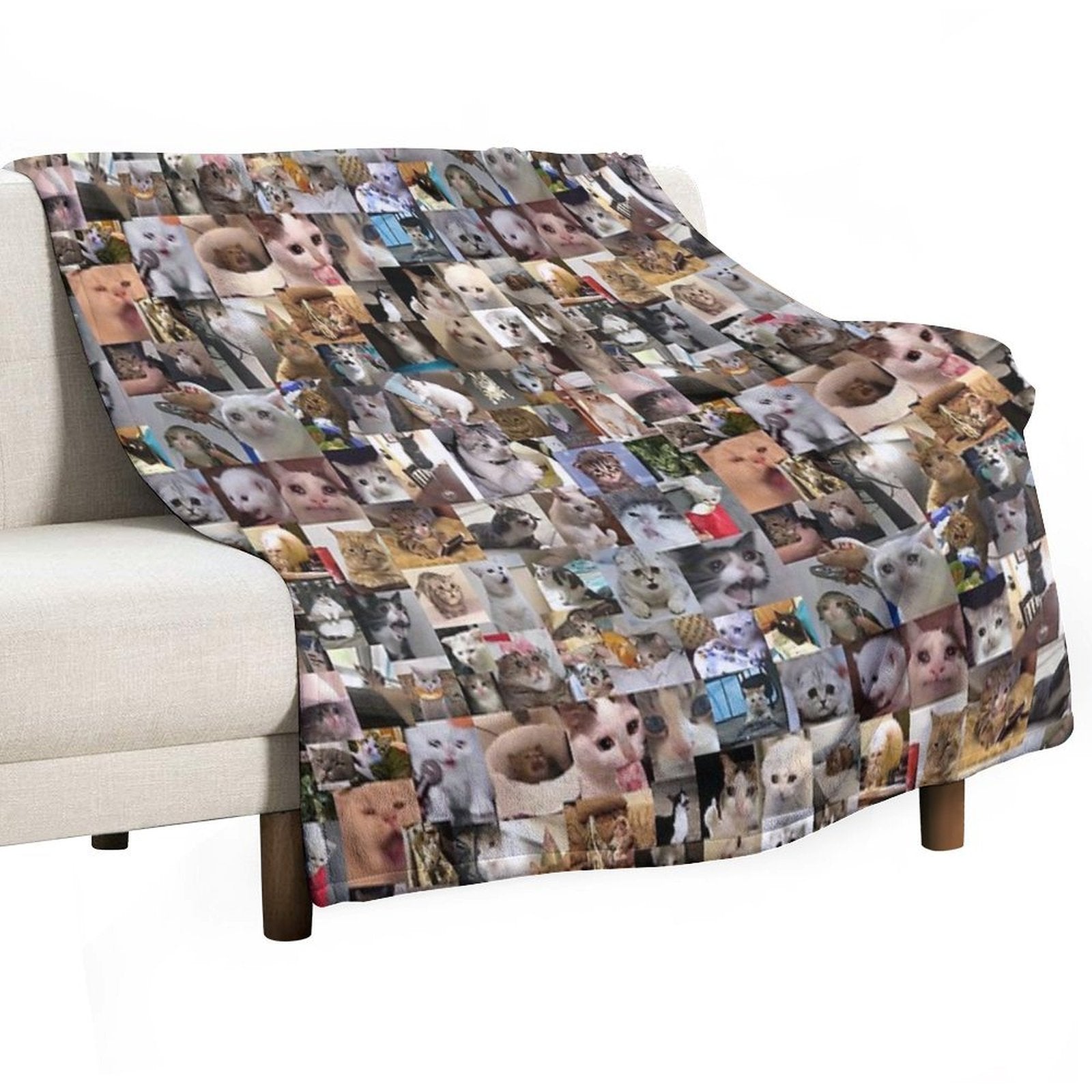 Ultimate Sad Cats (4K) Sustainable Throw Blanket