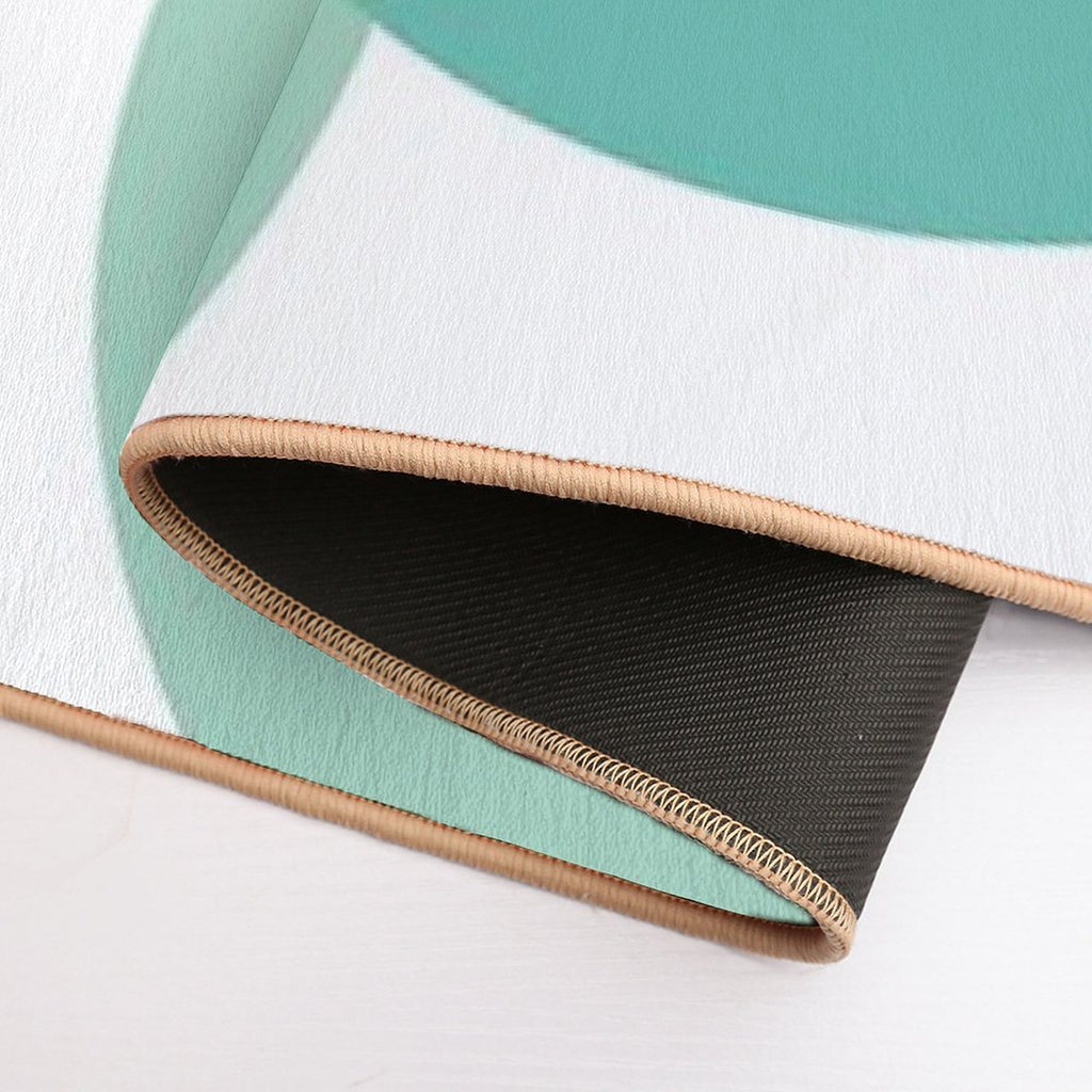 Teal Circles  Fade-Resistant Bath Mat