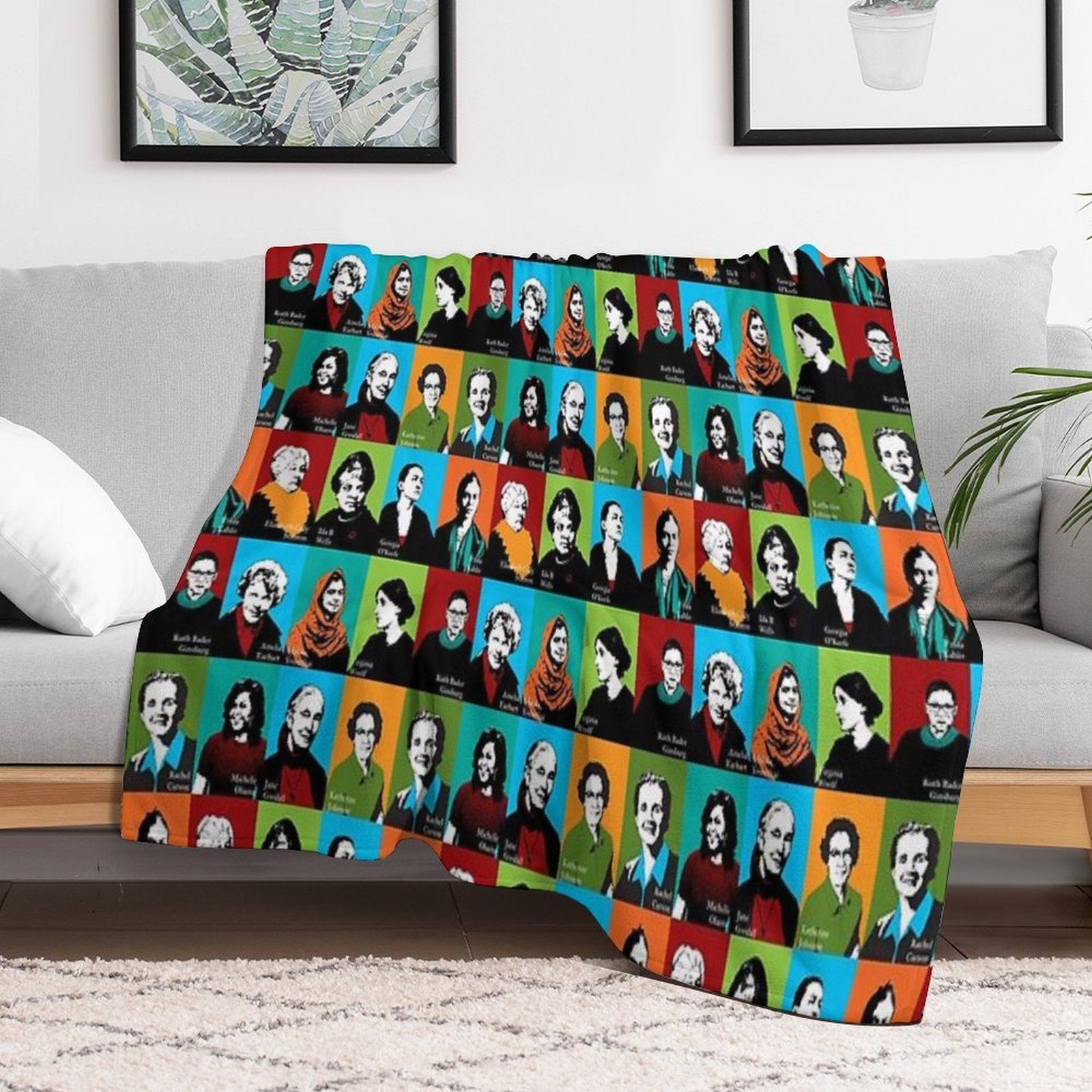 Feminist Icons Anti-pilling Throw Blanket