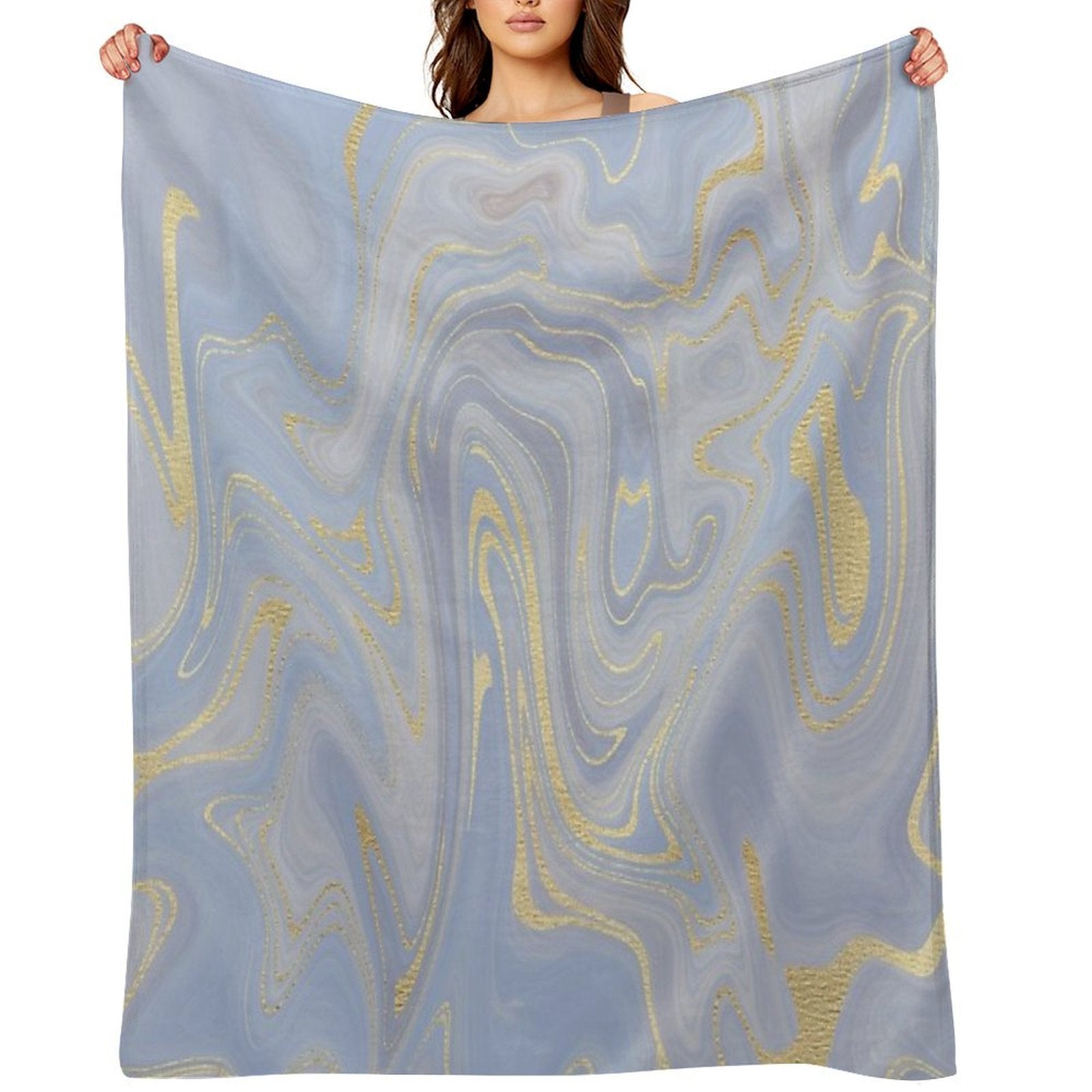 Blue Marble Swirls Versatility Throw Blanket