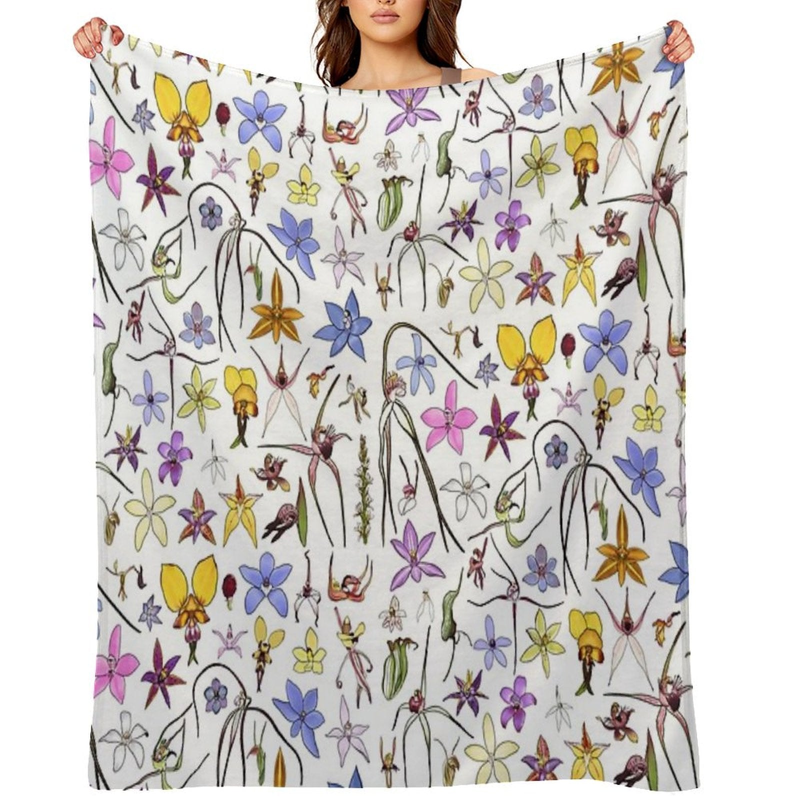 Australian Orchids Versatility Throw Blanket