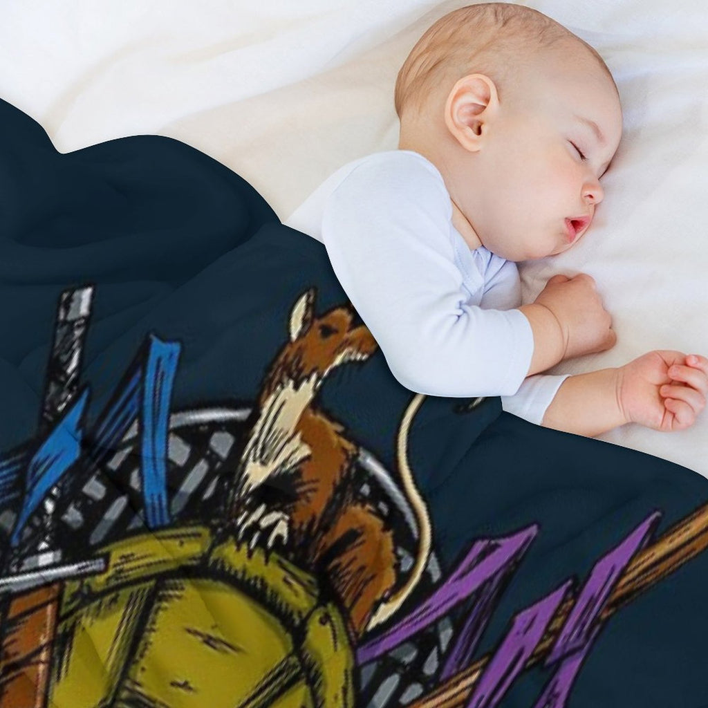 Turtle Family Crest - Full Color Durable Throw Blanket