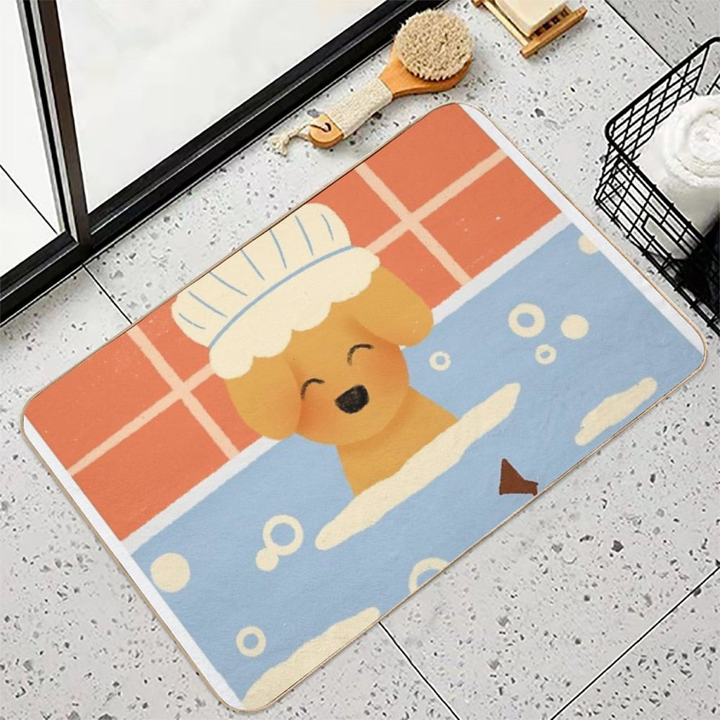 Puppy Bathtime Fun  Absorbent Bath Mat
