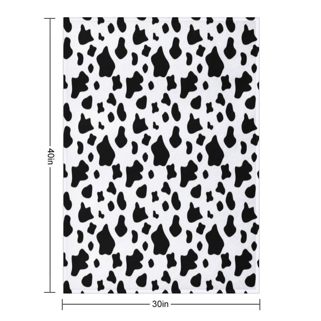 Black And White Cow Spots Pattern, Animal Fur Comfort Throw Blanket