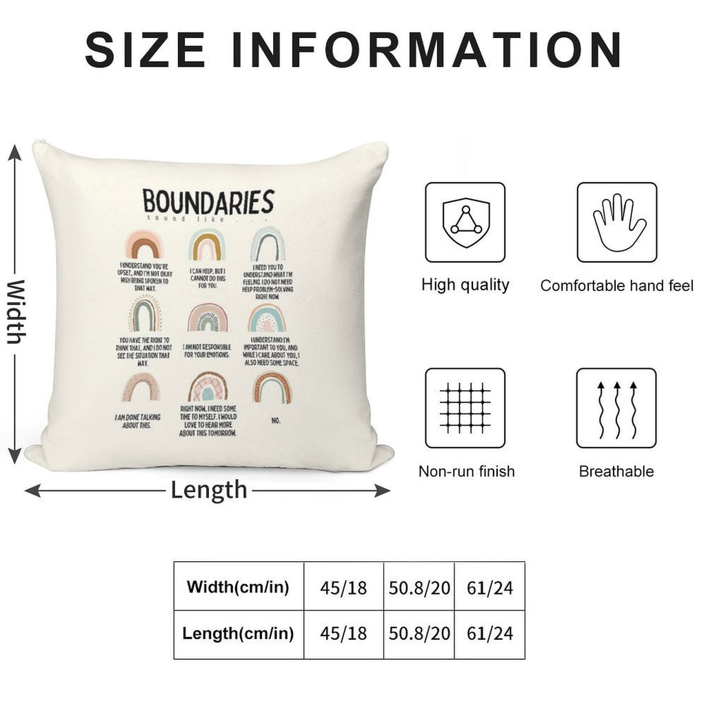 Boundaries Mental Health Reminder for Counselors Soft High-Density Material Throw Pillow