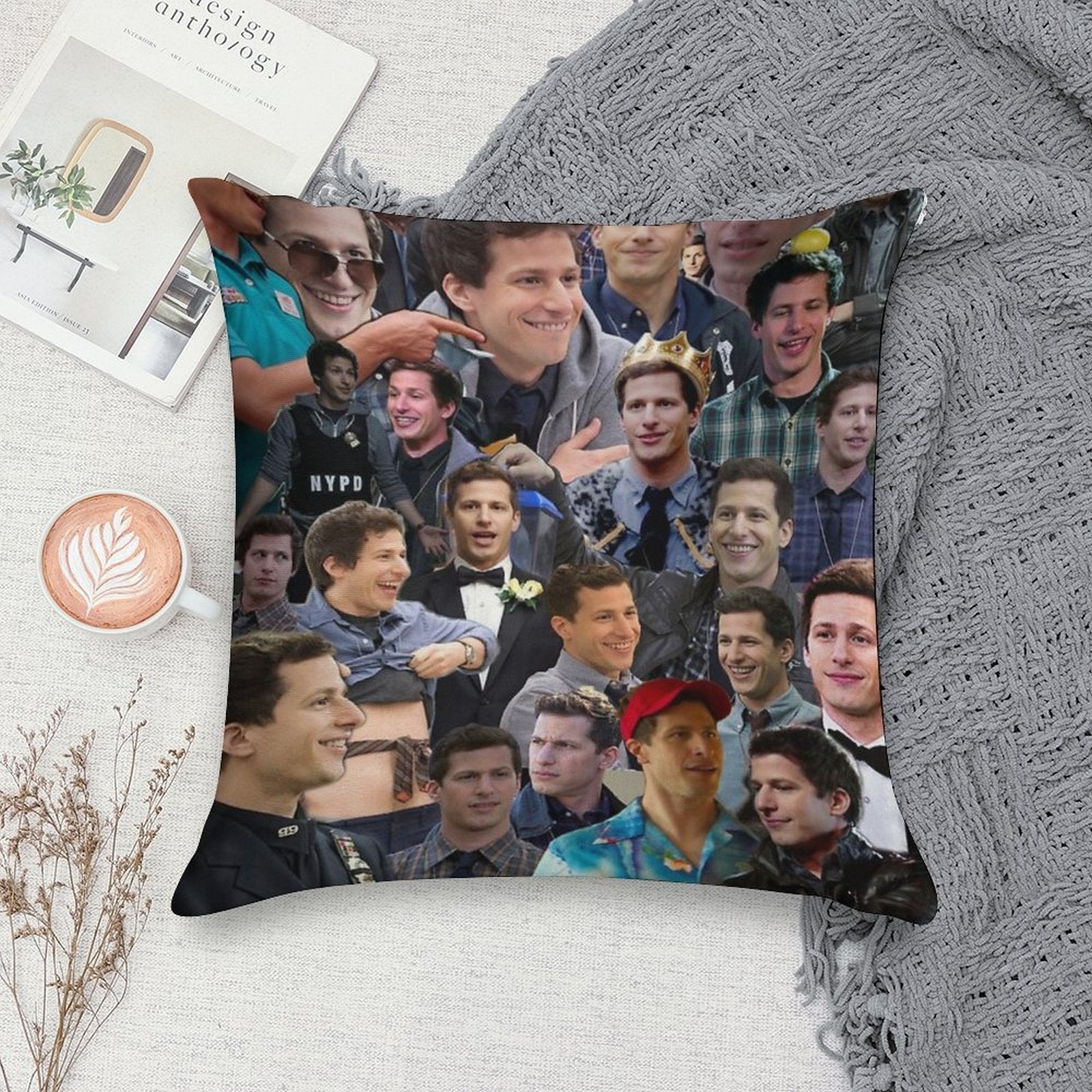 Jake Peralta Collage Soft Style Accent Throw Pillow