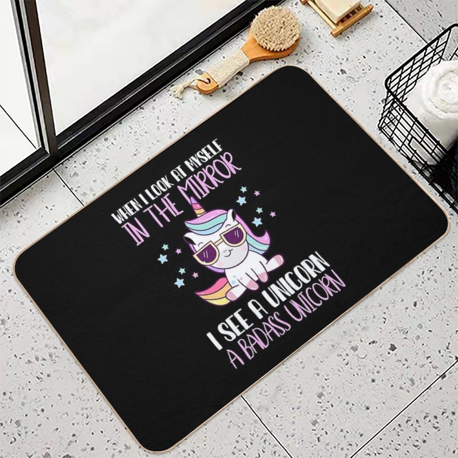 Funny Badass Unicorn  Anti-Trip Bath Mat