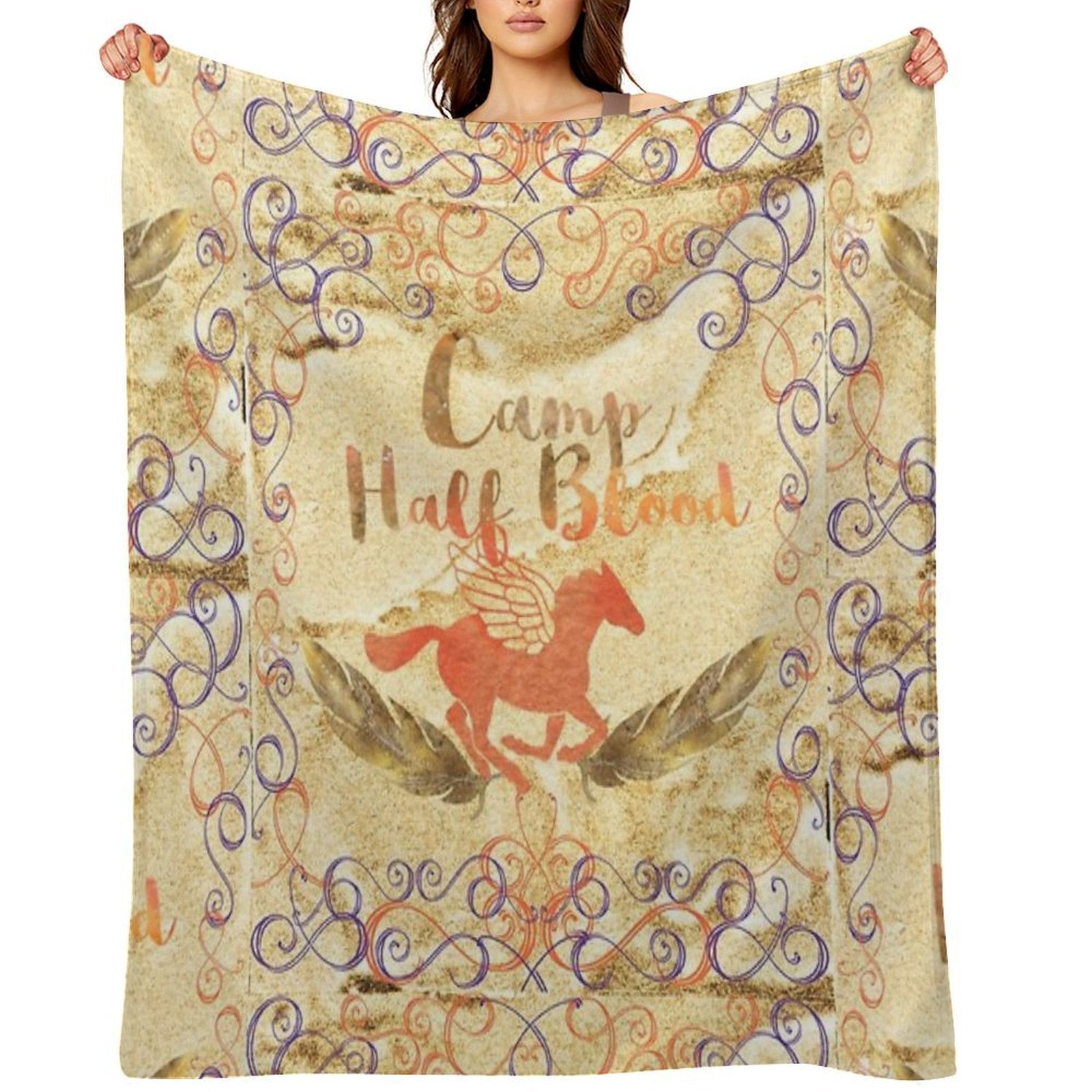 Camp Half Blood on Gold V2 Quick-dry Throw Blanket