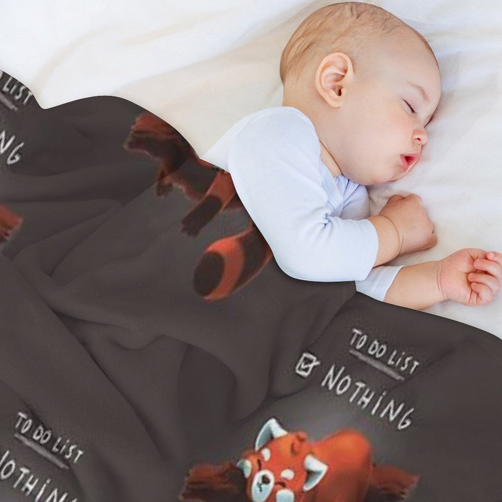 Red Panda Day - to Do List Nothing - Cute Fluffy Animal - Procrastinate Durable Throw Blanket