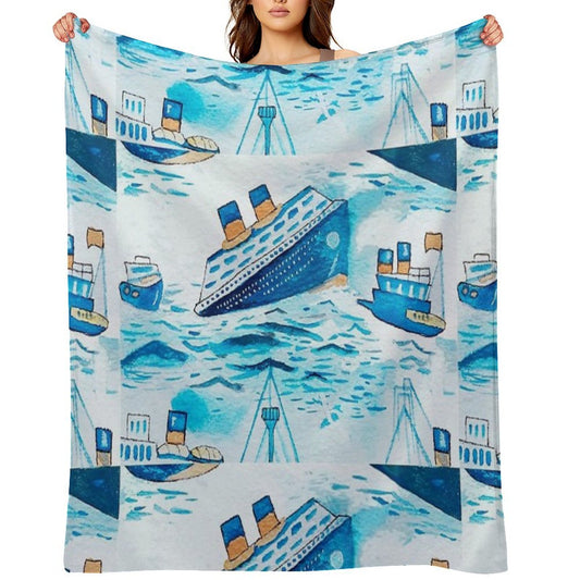 Ferry Boats Scrub Cap Anti-pilling Throw Blanket