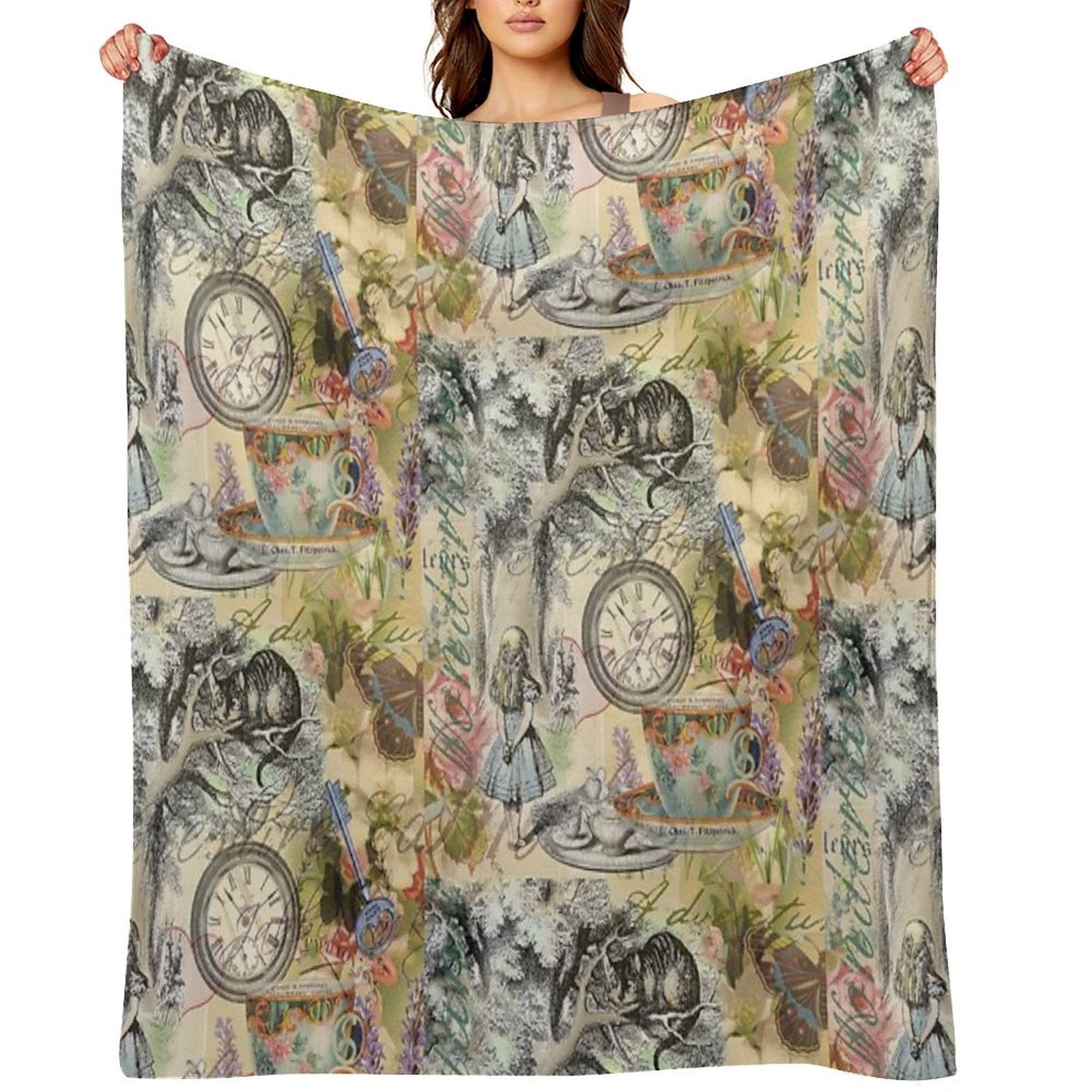 Cheshire Cat Alice in Wonderland Quick-dry Throw Blanket