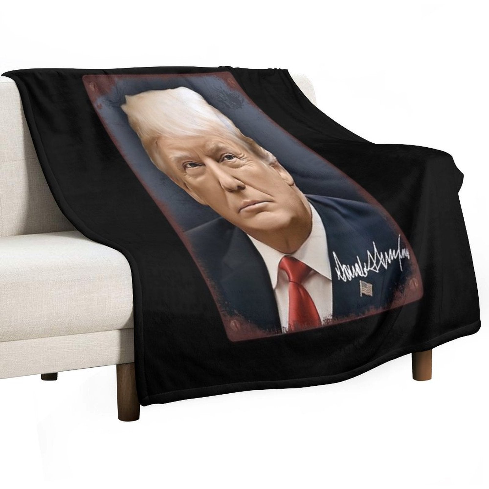 Donald Trump Art - Vintage Rustic Trump Painting on Tin Metal Design Comfort Throw Blanket