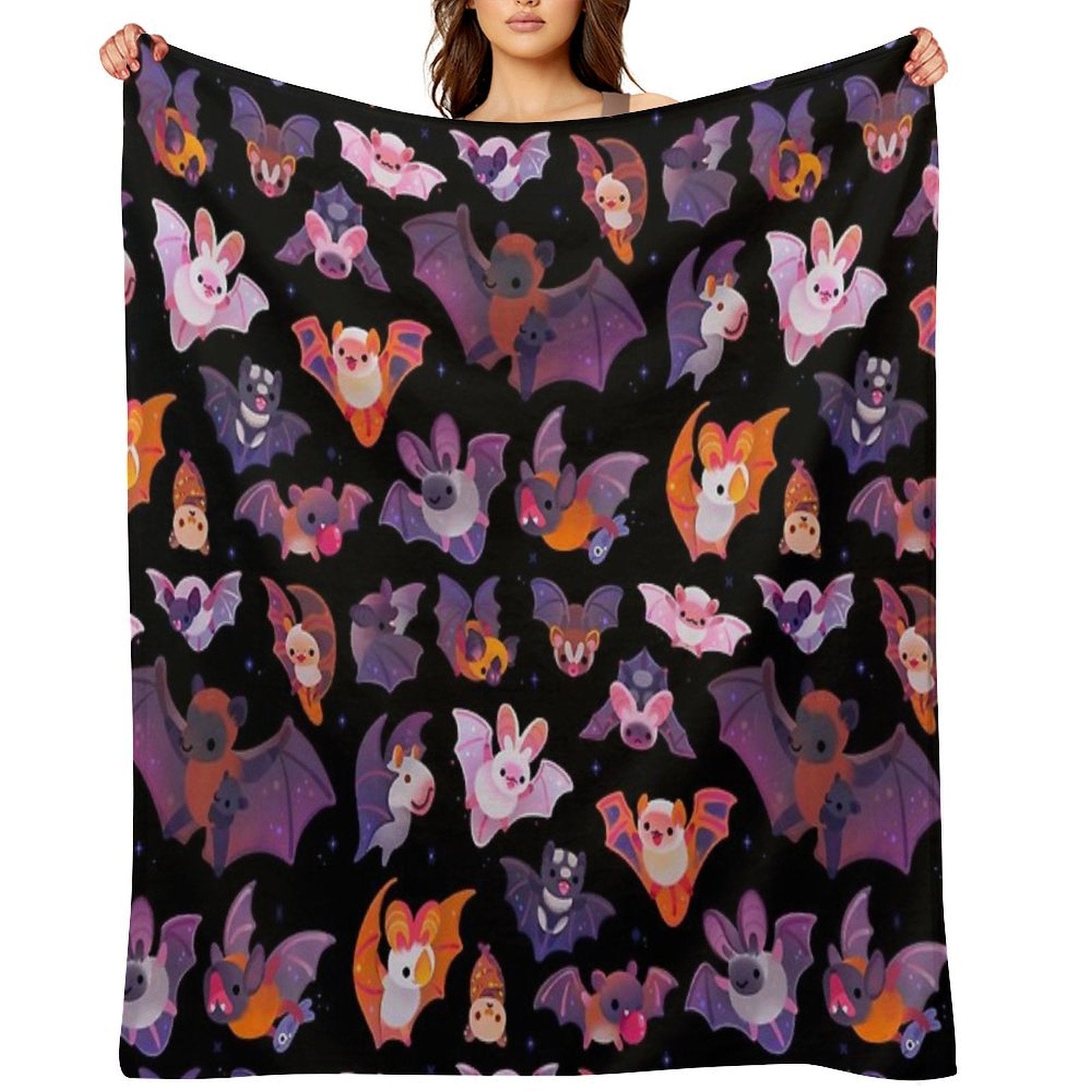 Bat - Dark Wrinkle-free Throw Blanket