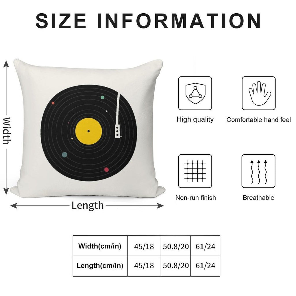 Music Everywhere Soft Shrink-Resistant Throw Pillow