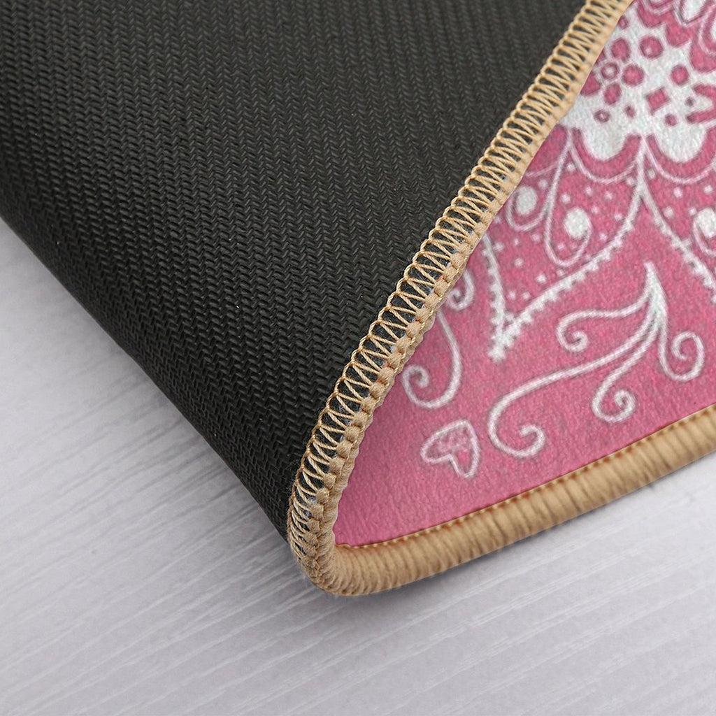 Mandala Hot Pink Durable Bath Mat