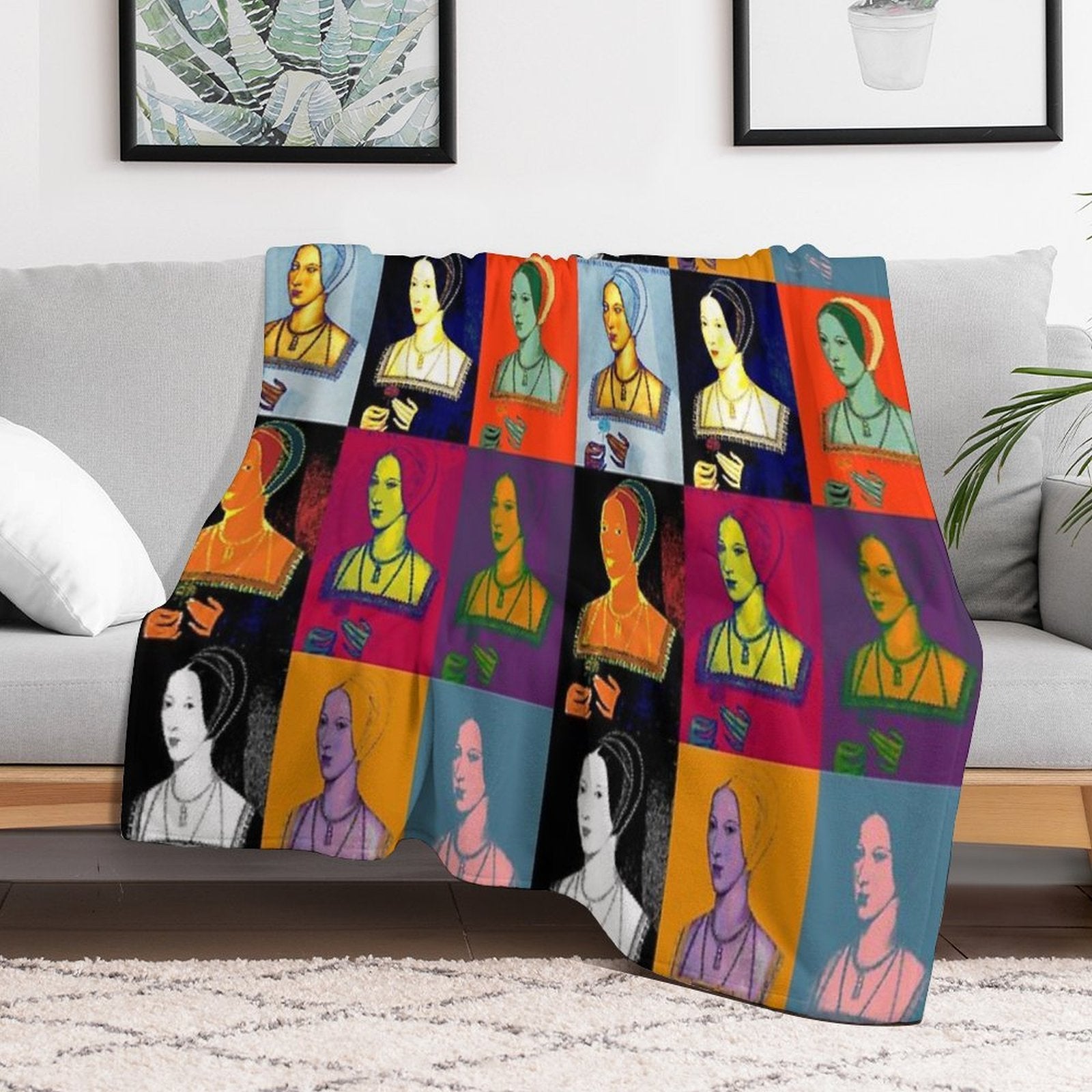 Anne Boleyn Pop Collection Machine-washable Throw Blanket