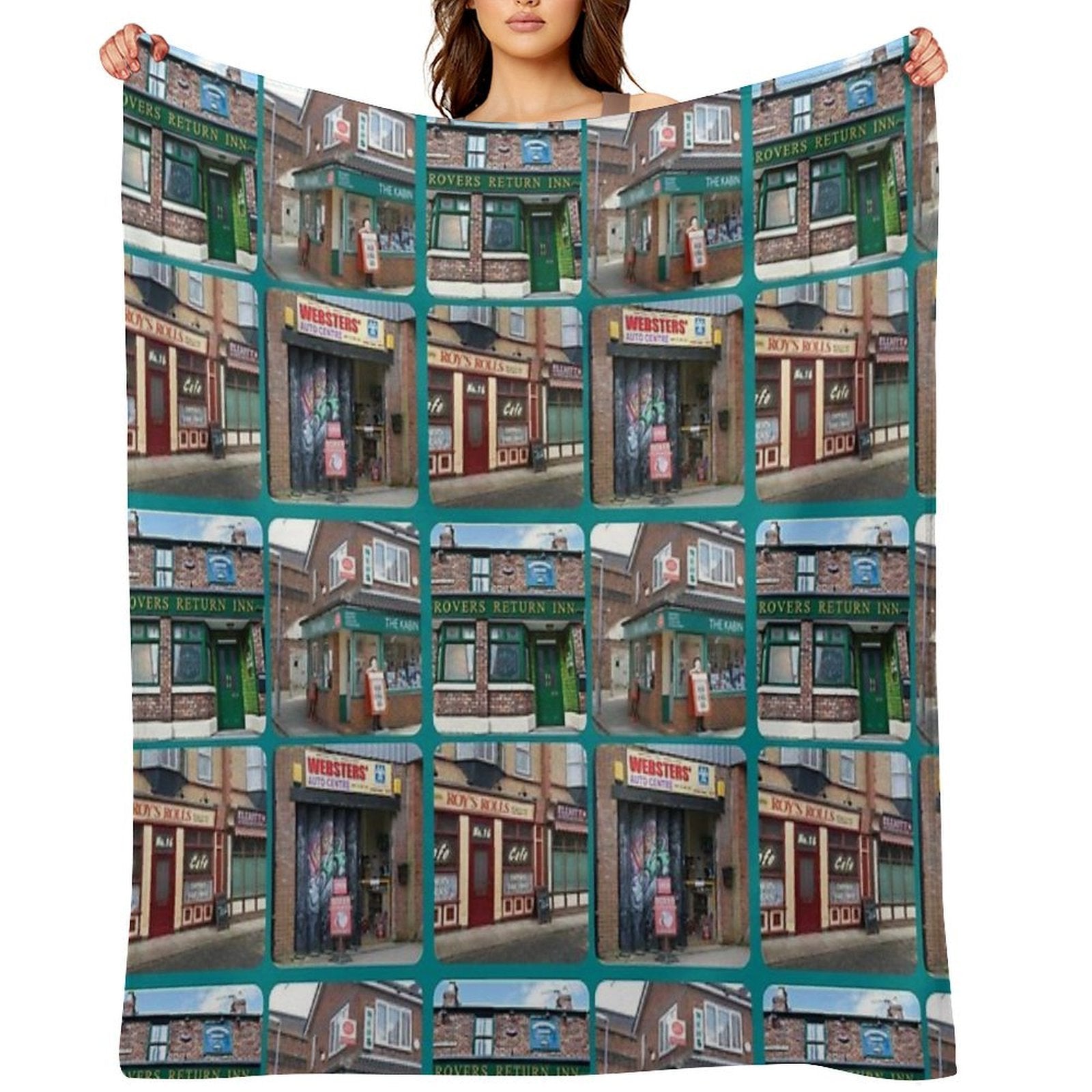 Corrie Iconic Buildings Anti-pilling Throw Blanket