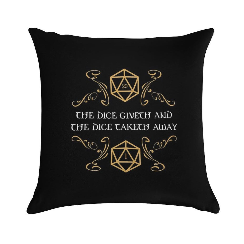 The Dice Giveth And Taketh Away Natural 20 And Critical Fail Soft Fade-Resistant Throw Pillow