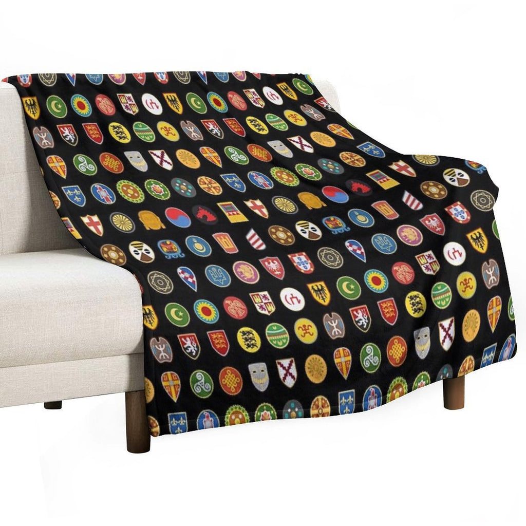 Civilizations Emblems Shrink-resistant Throw Blanket