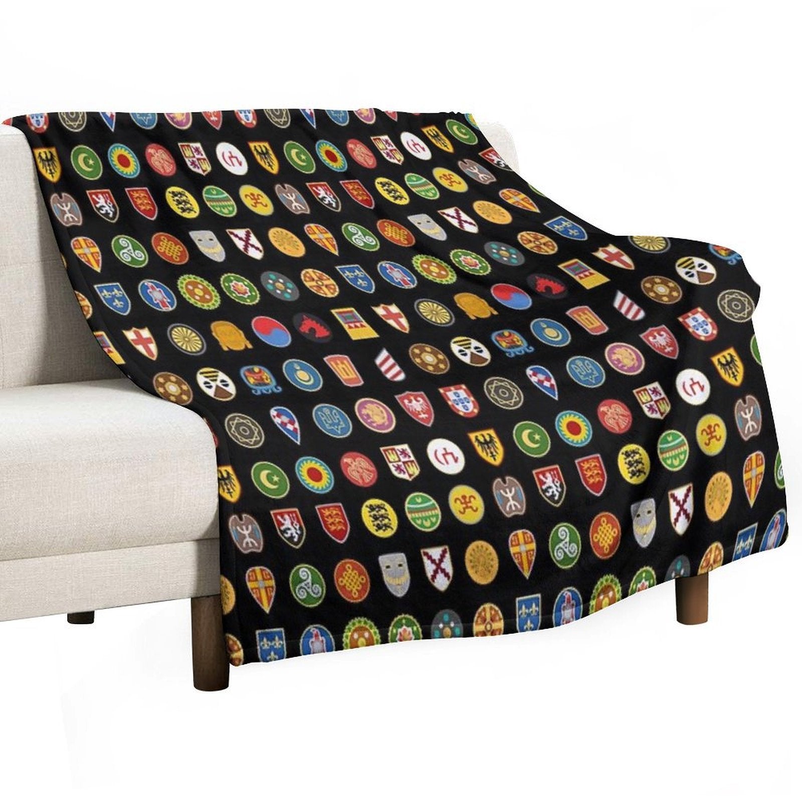 Civilizations Emblems Shrink-resistant Throw Blanket