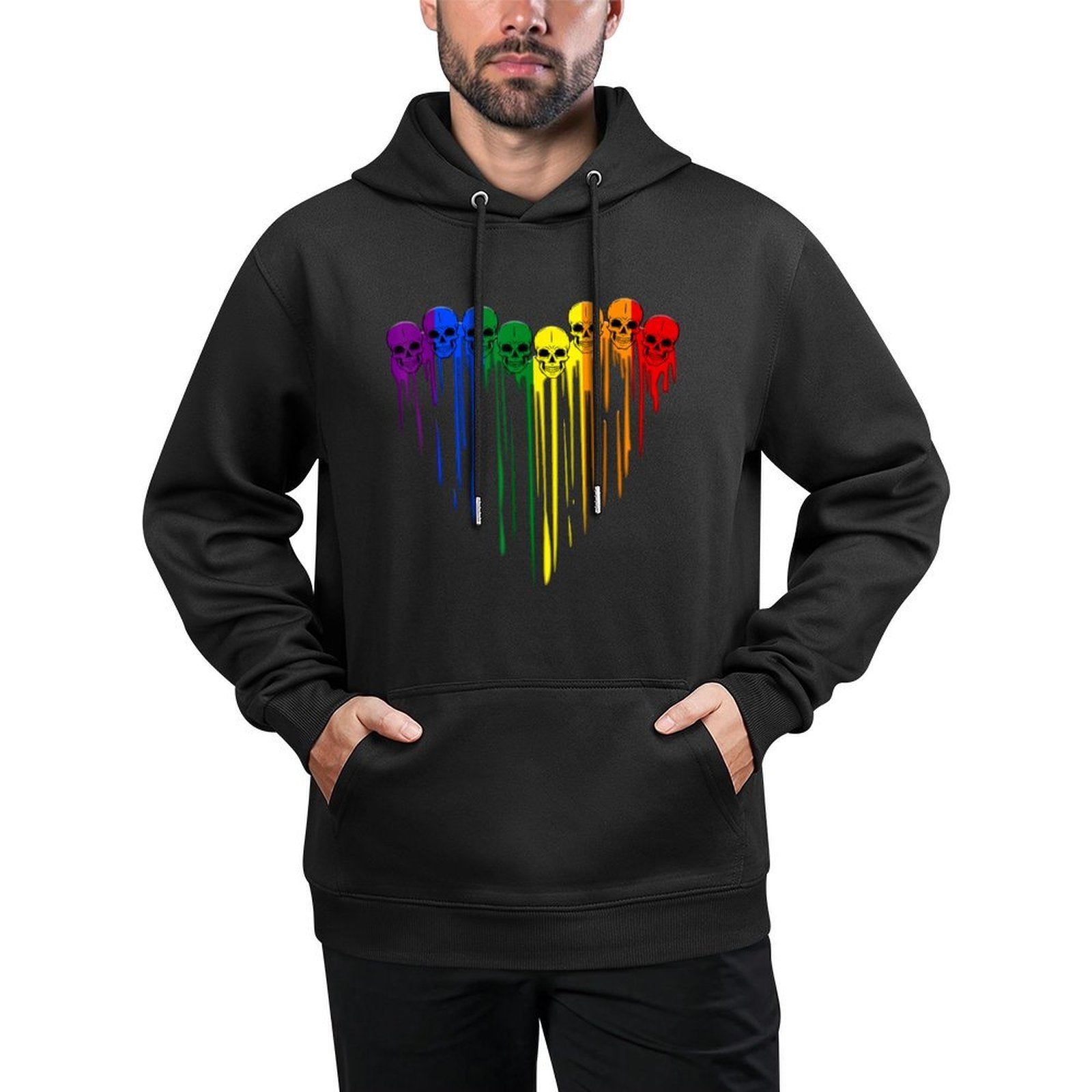 LGBT Gay Pride Skull Rainbow Heart LGBT Support Easy Care Hoodie
