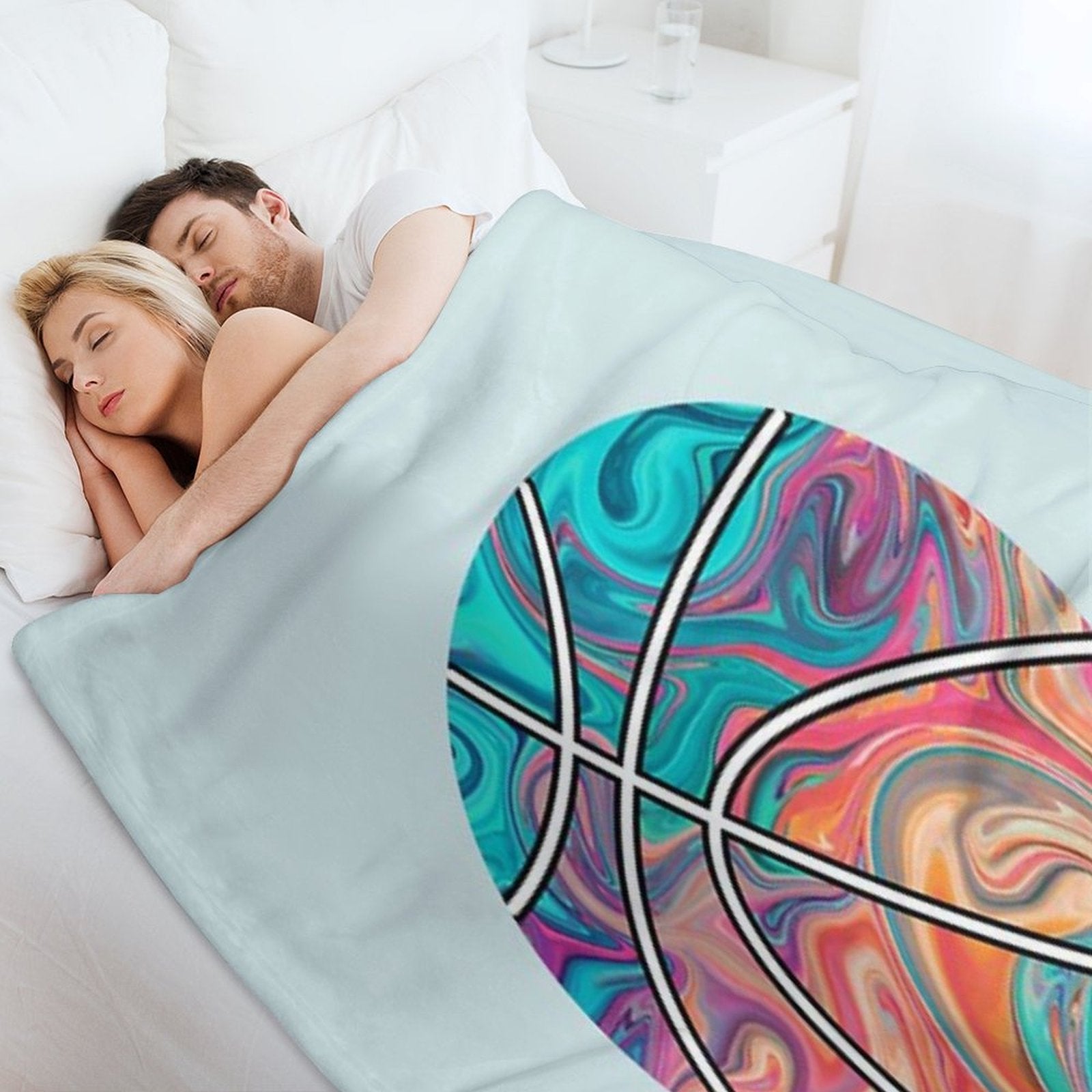 Basketball Ball Watercolors Premium Throw Blanket