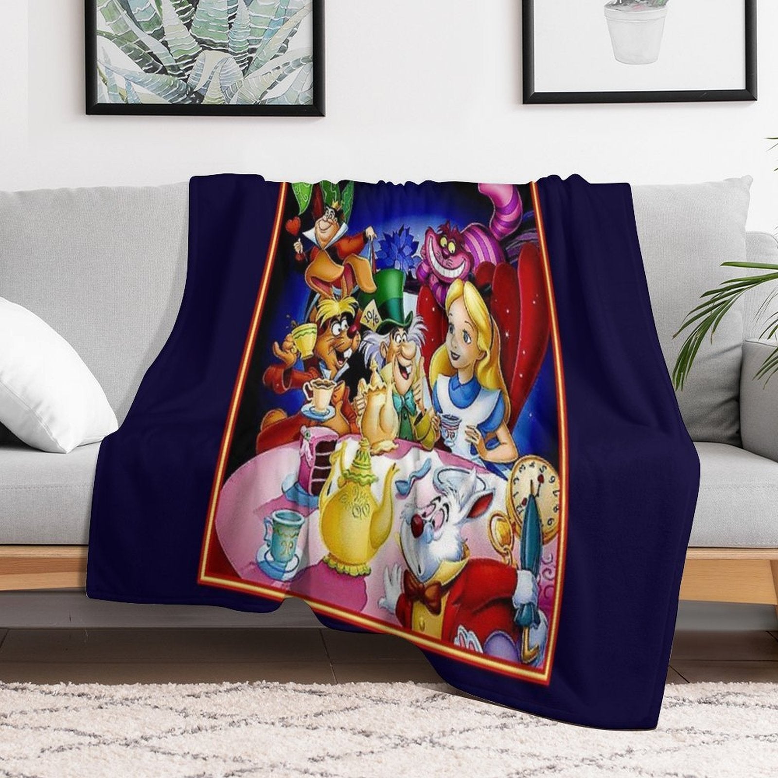 ALICE IN WONDERLAND  Cartoon Modern Print Shrink-resistant Throw Blanket