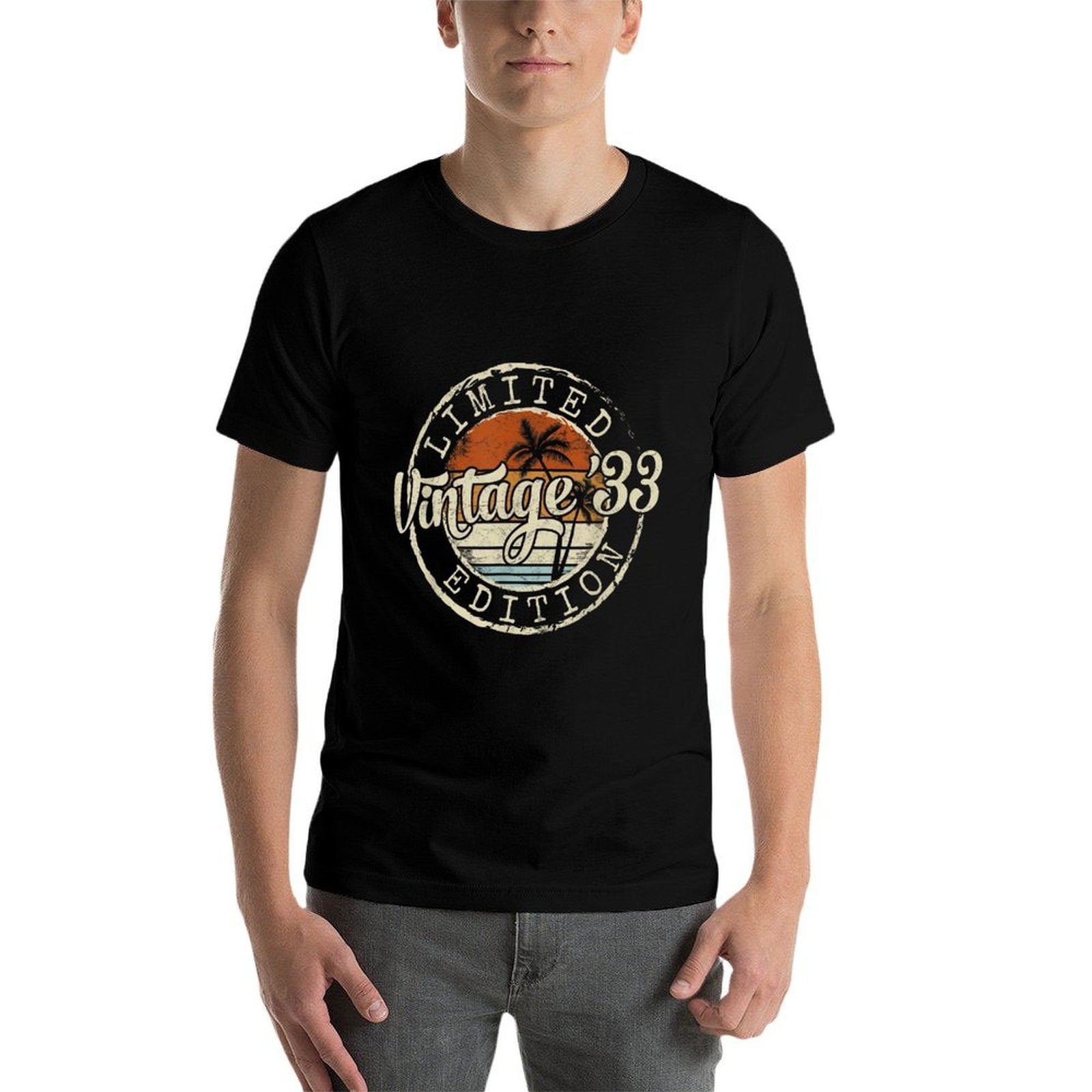 Vintage 1933 92nd Birthday Gifts For Men Women 92 Year Old  Summer-ready Fabric T-Shirt