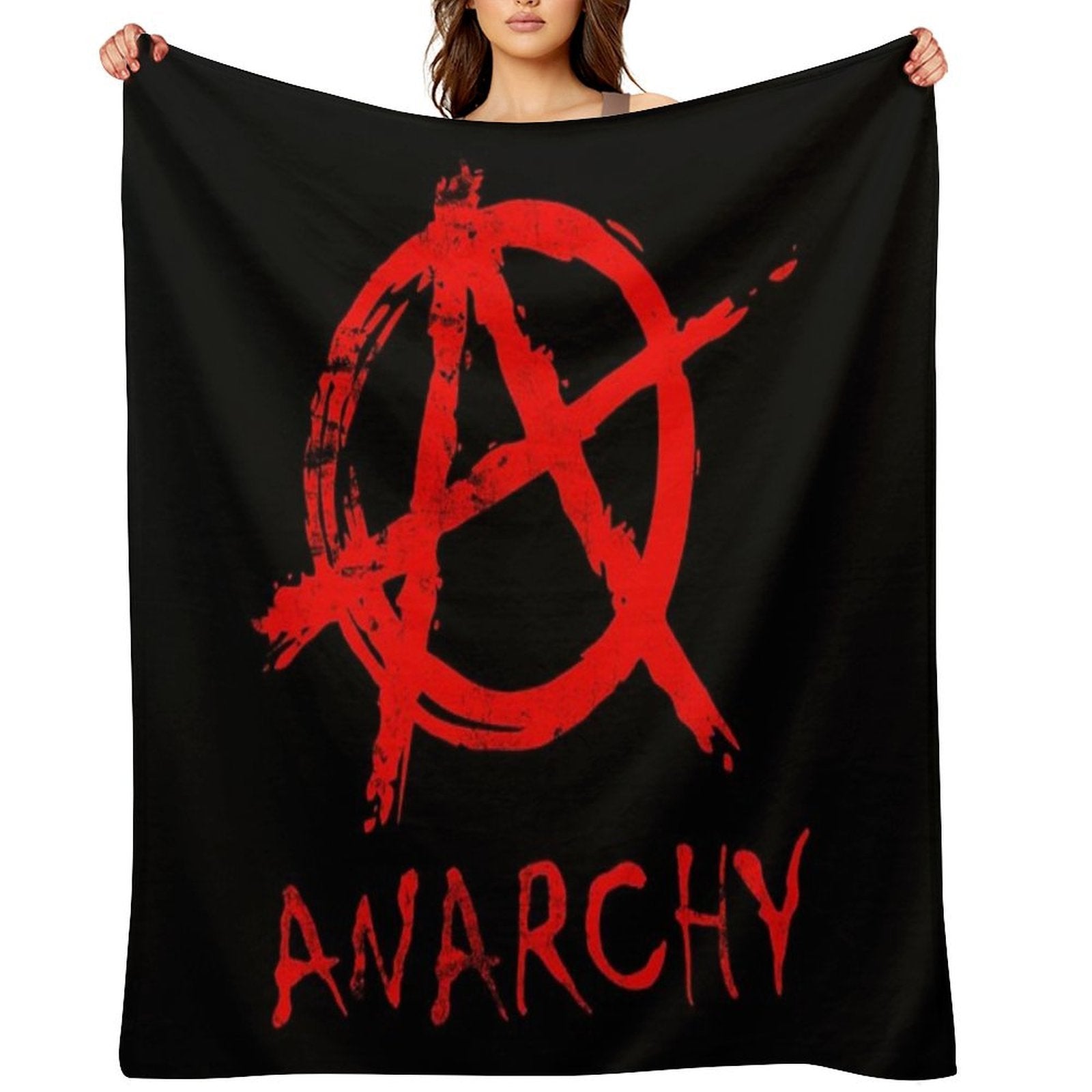 Anarchy Punk Hardcore Metal Symbol Eco-conscious Throw Blanket