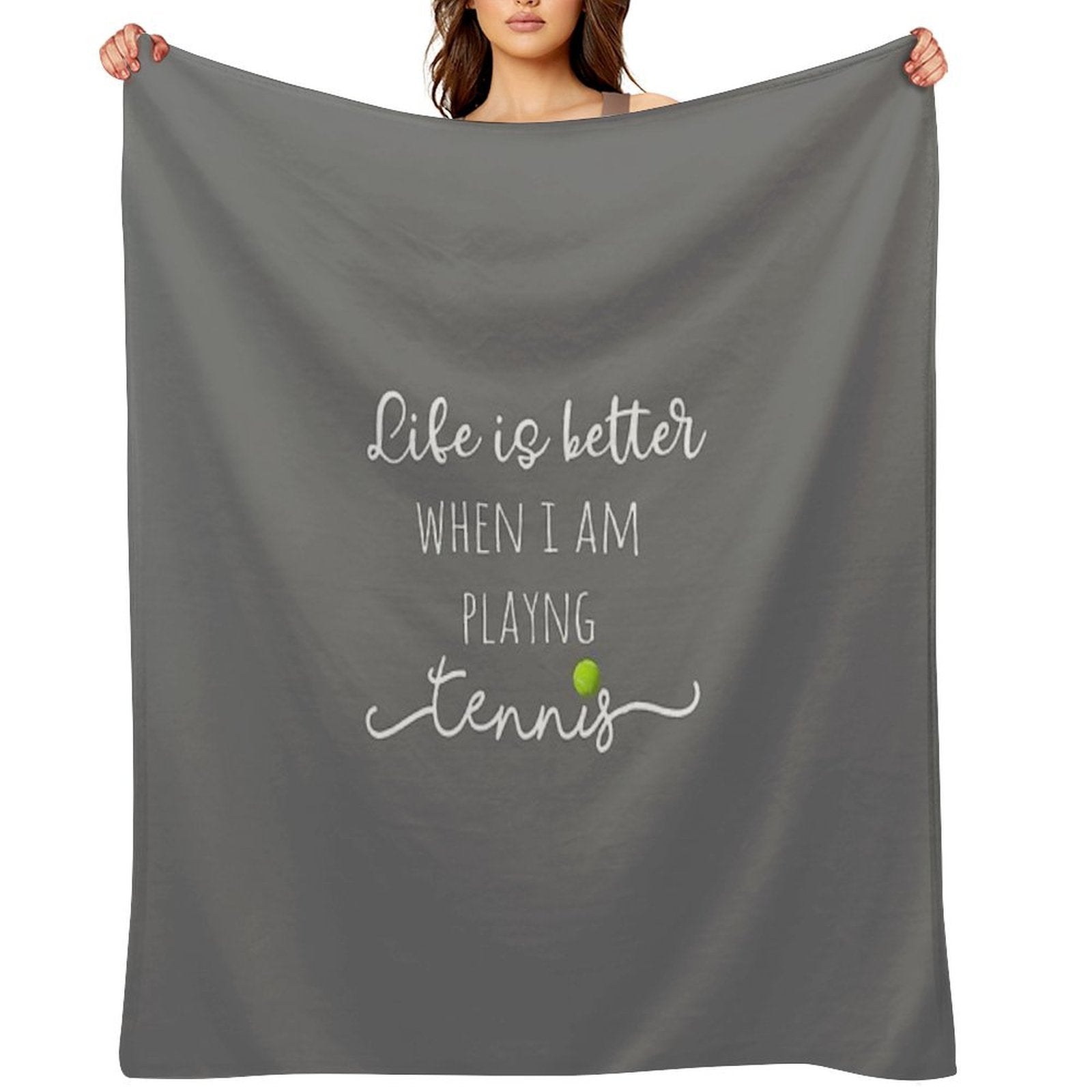Top Fun Life Is Better with Tennis Design Gift-ready Throw Blanket