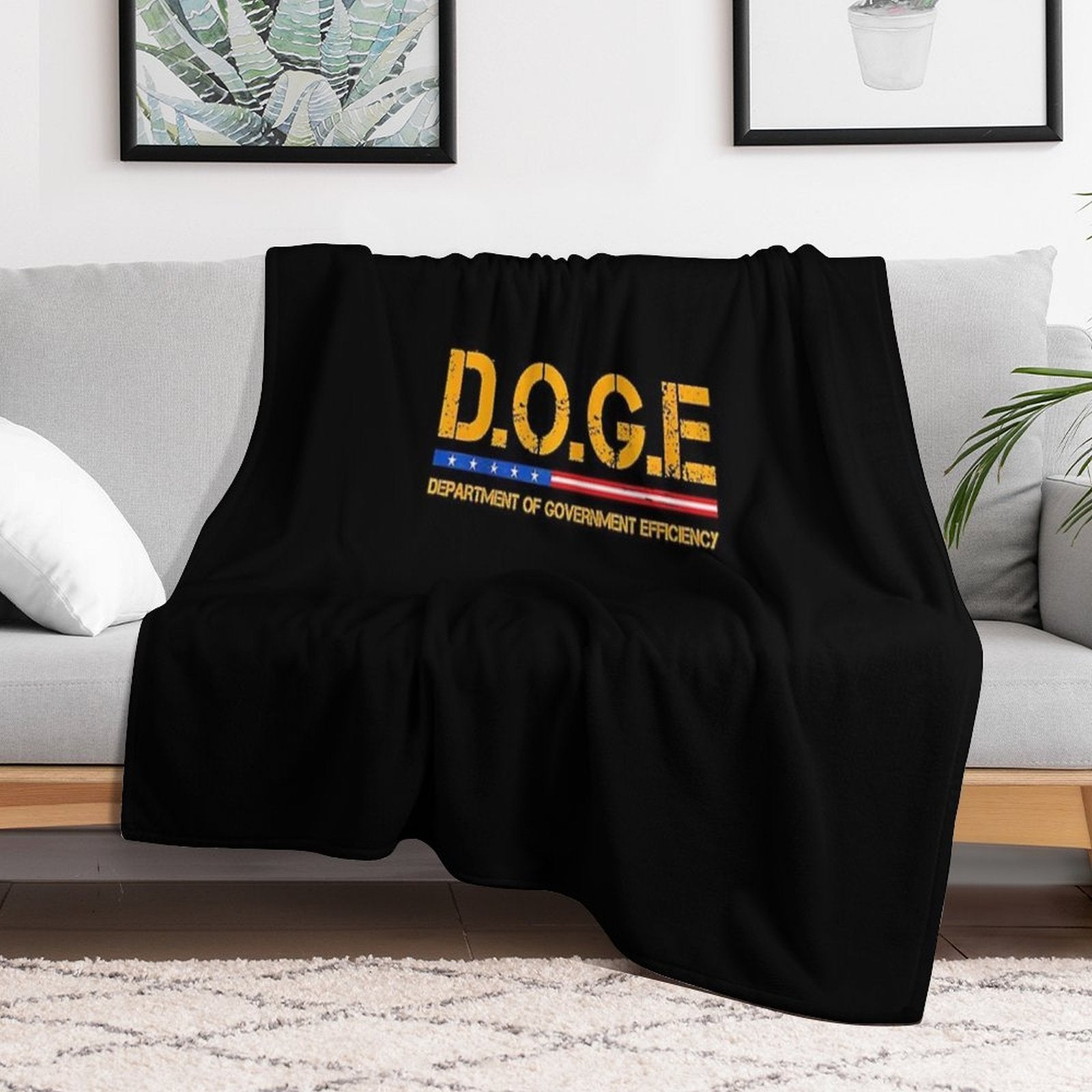 Doge D.O.G.E. Department Of Government Efficiency Quick-dry Throw Blanket