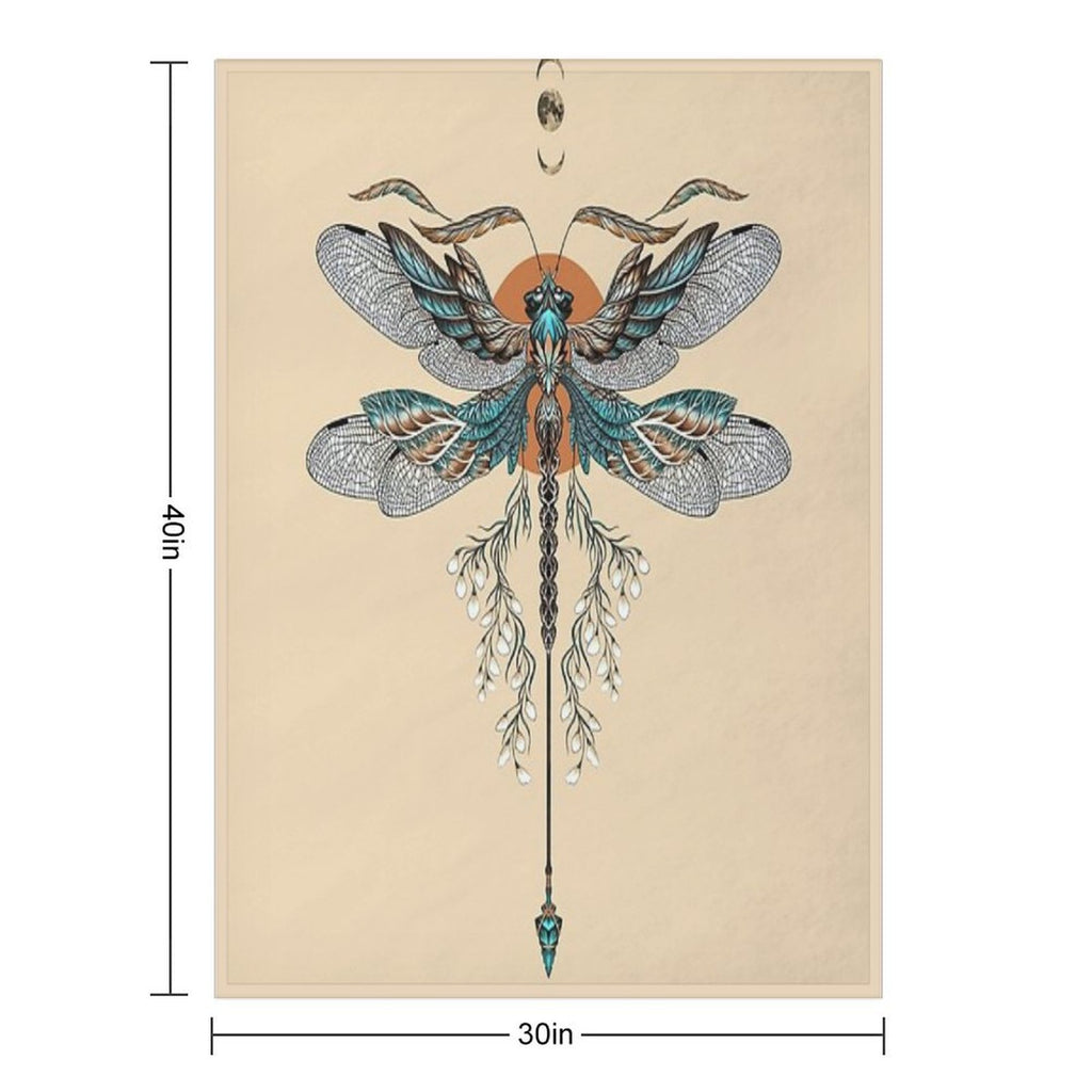 Dragon Fly Tattoo Travel-friendly Throw Blanket