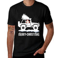 Santa In A SUV Christmas Tree - 4x4 Off-road Outdoor Trail  Oversized Silhouette T-Shirt