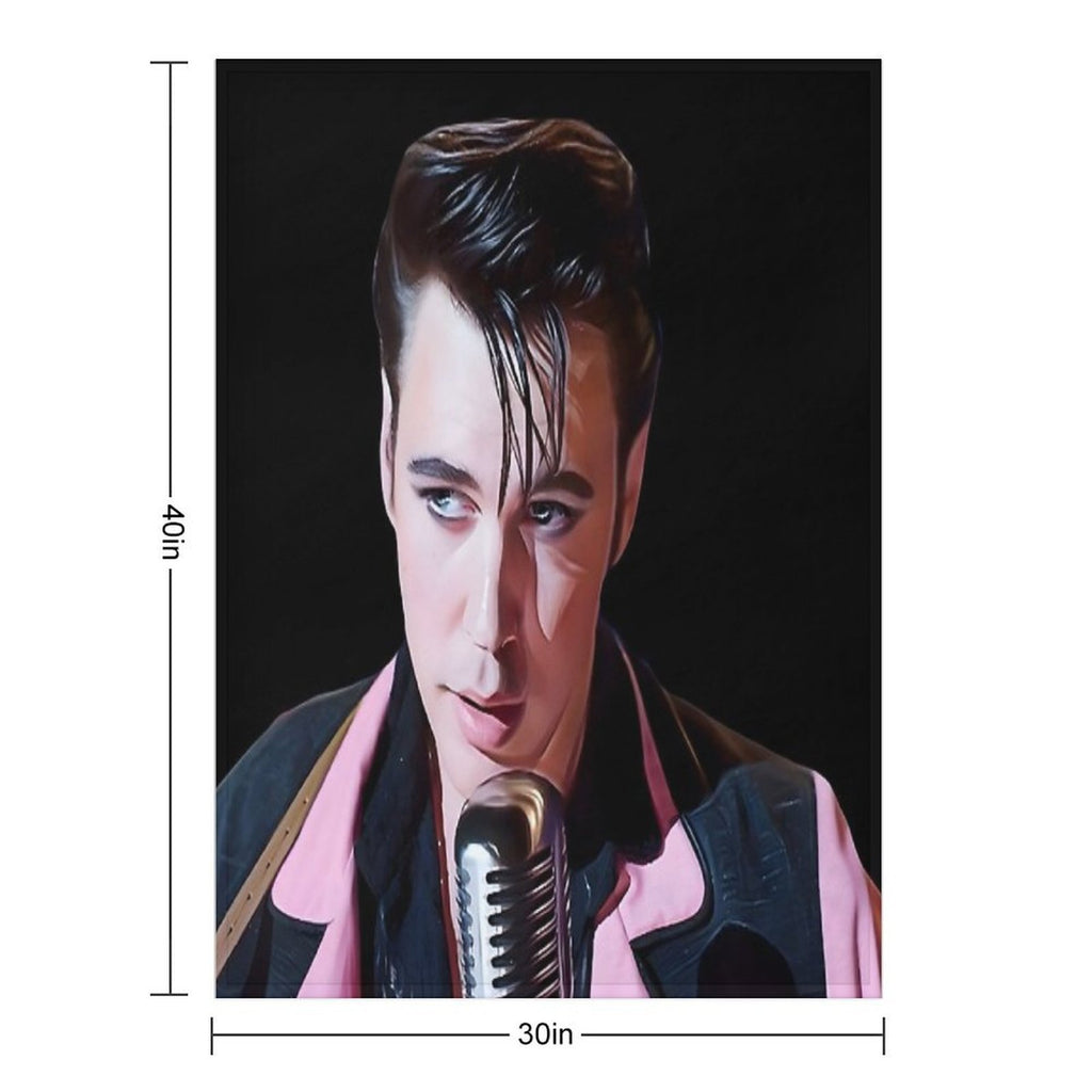 Austin Butler Elvis Movie Sticker Durable Throw Blanket