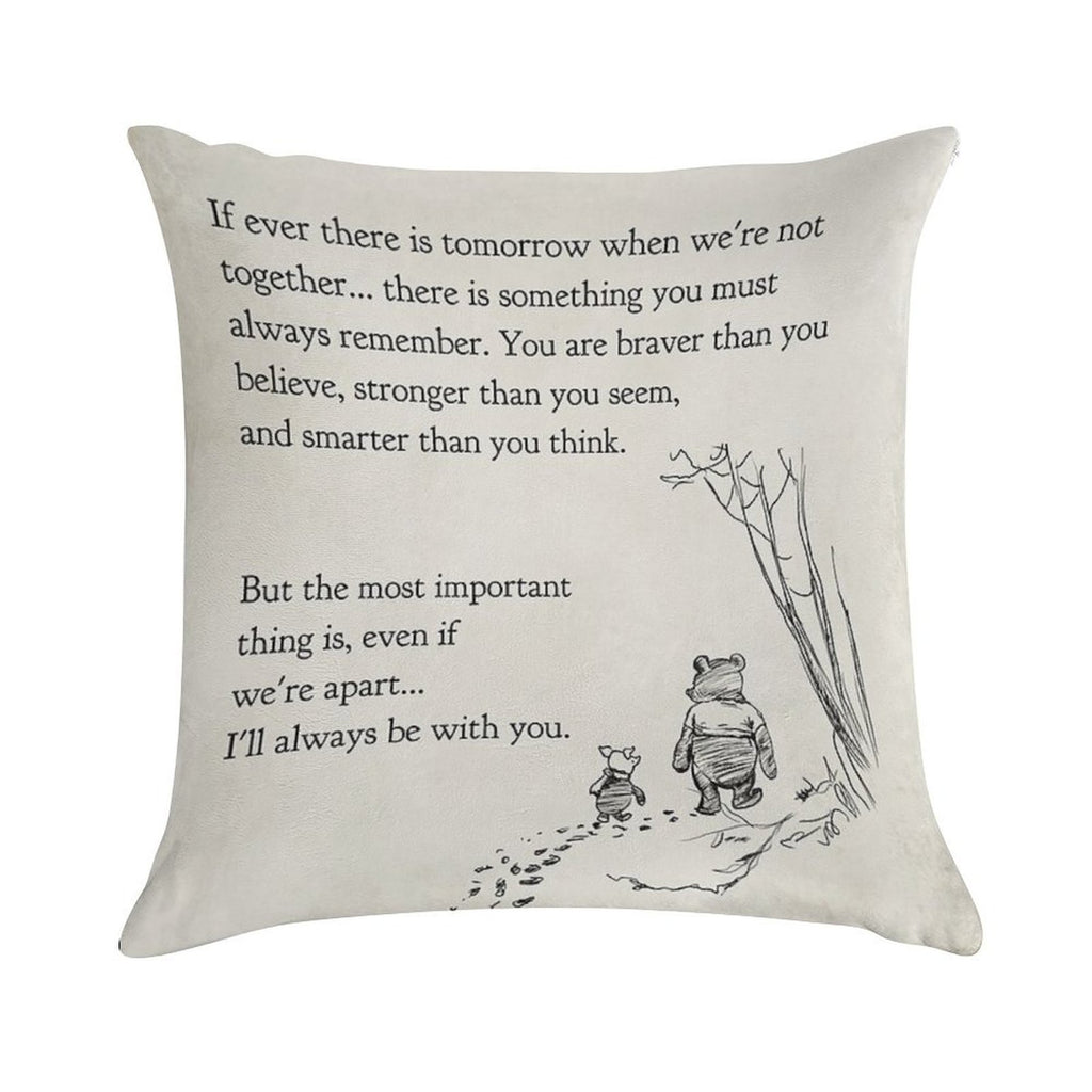 Winnie The Pooh Book Page - If Ever A Tomorrow…braver Than You Believe Soft High-Density Material Throw Pillow