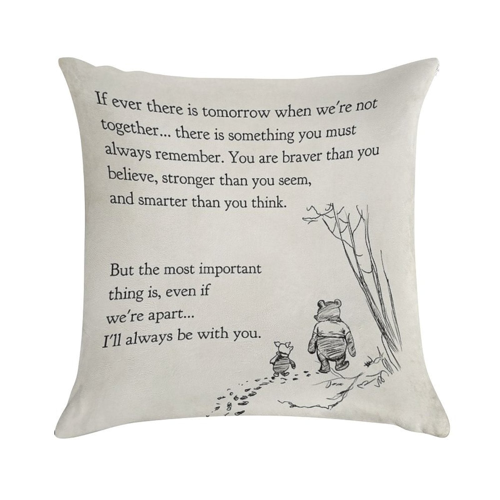 Winnie The Pooh Book Page - If Ever A Tomorrow…braver Than You Believe Soft High-Density Material Throw Pillow